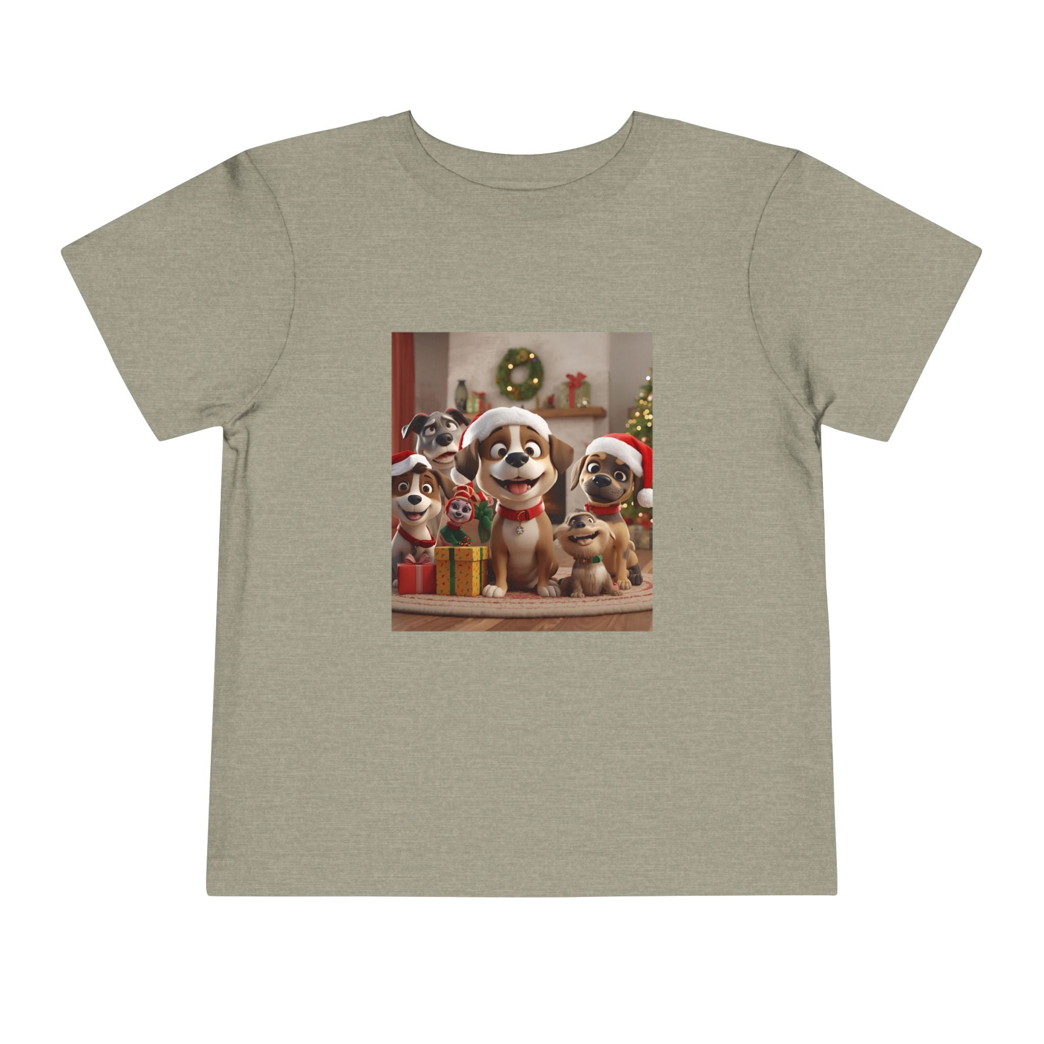 Cute Christmas Festive Puppy Toddler Tee, Cute Dog Christmas Shirt, Kids Holiday Clothing, Animal Lover Gift, Birthday Outfit