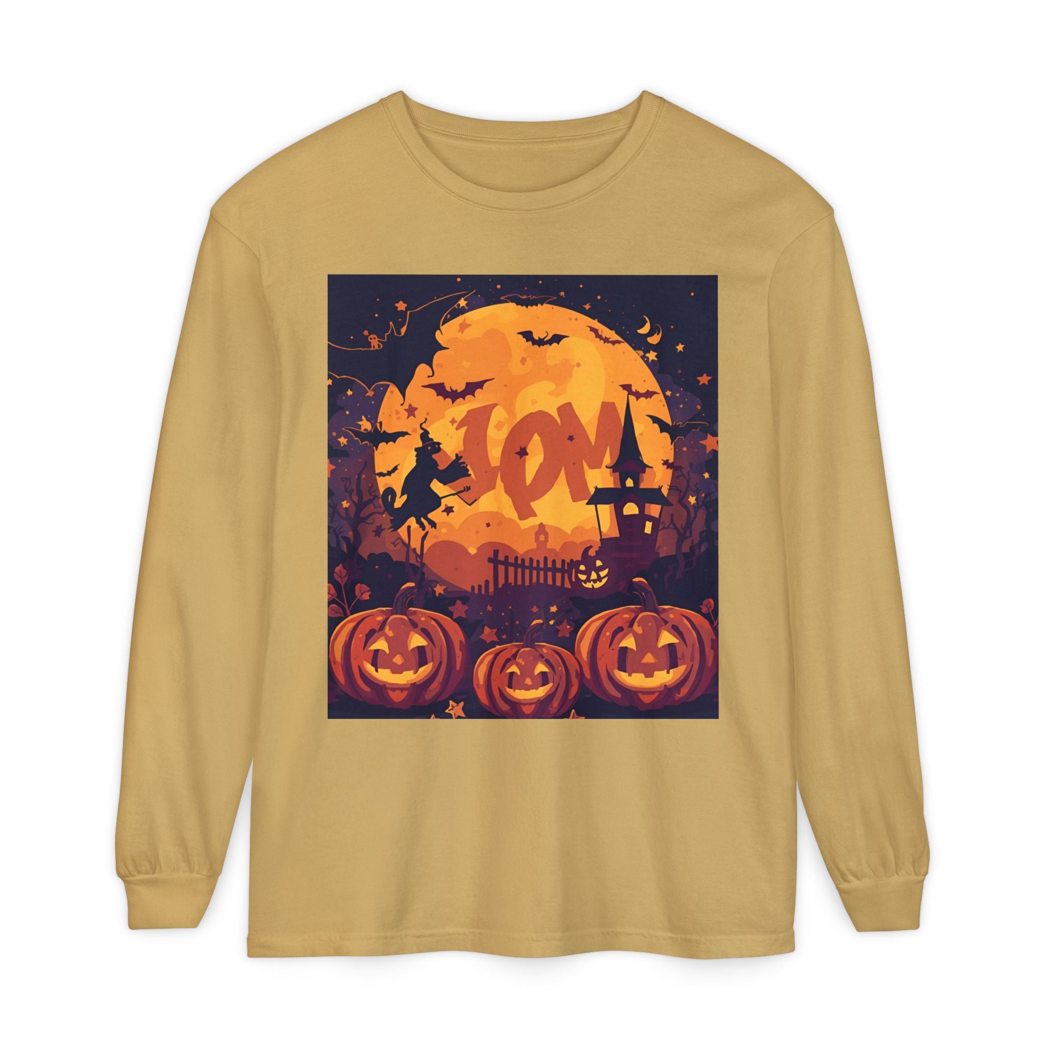 Halloween Pumpkin Long Sleeve T-Shirt, Unisex Spooky Shirt, Fall Apparel, Halloween Costume, Cozy Autumn Top, Halloween Party Wear