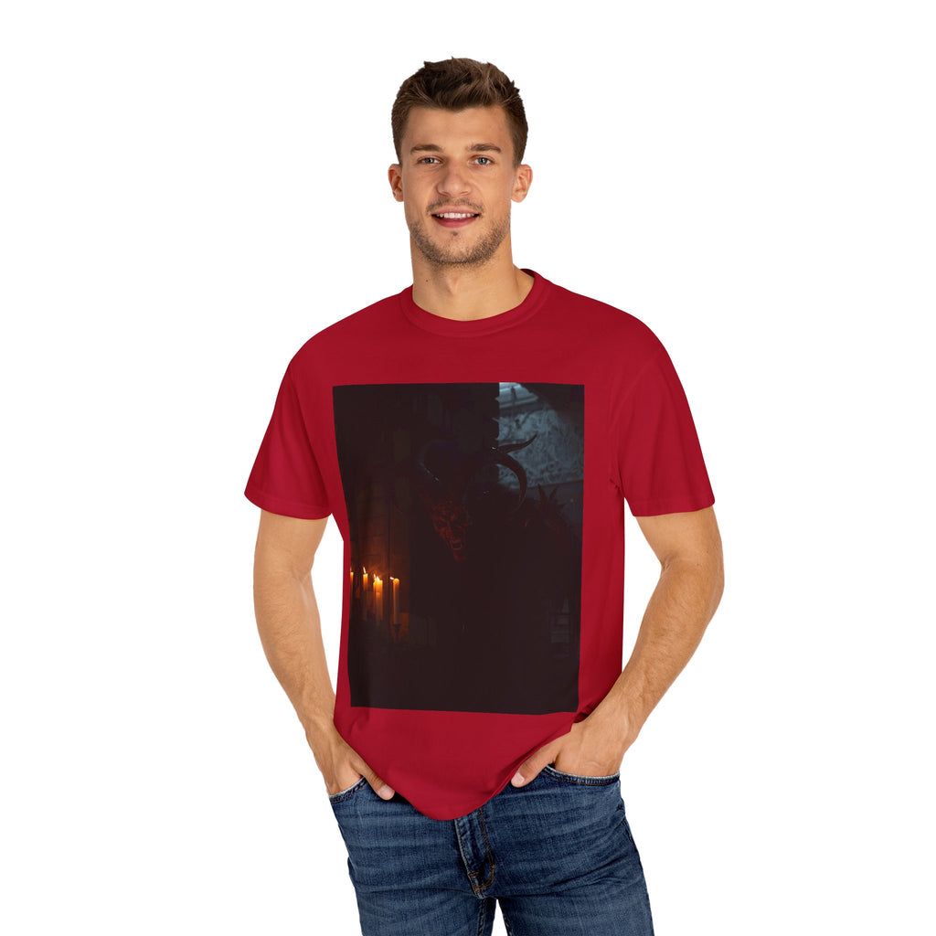 Spooky Halloween Pumpkin Shadow Unisex Garment-Dyed T-shirt