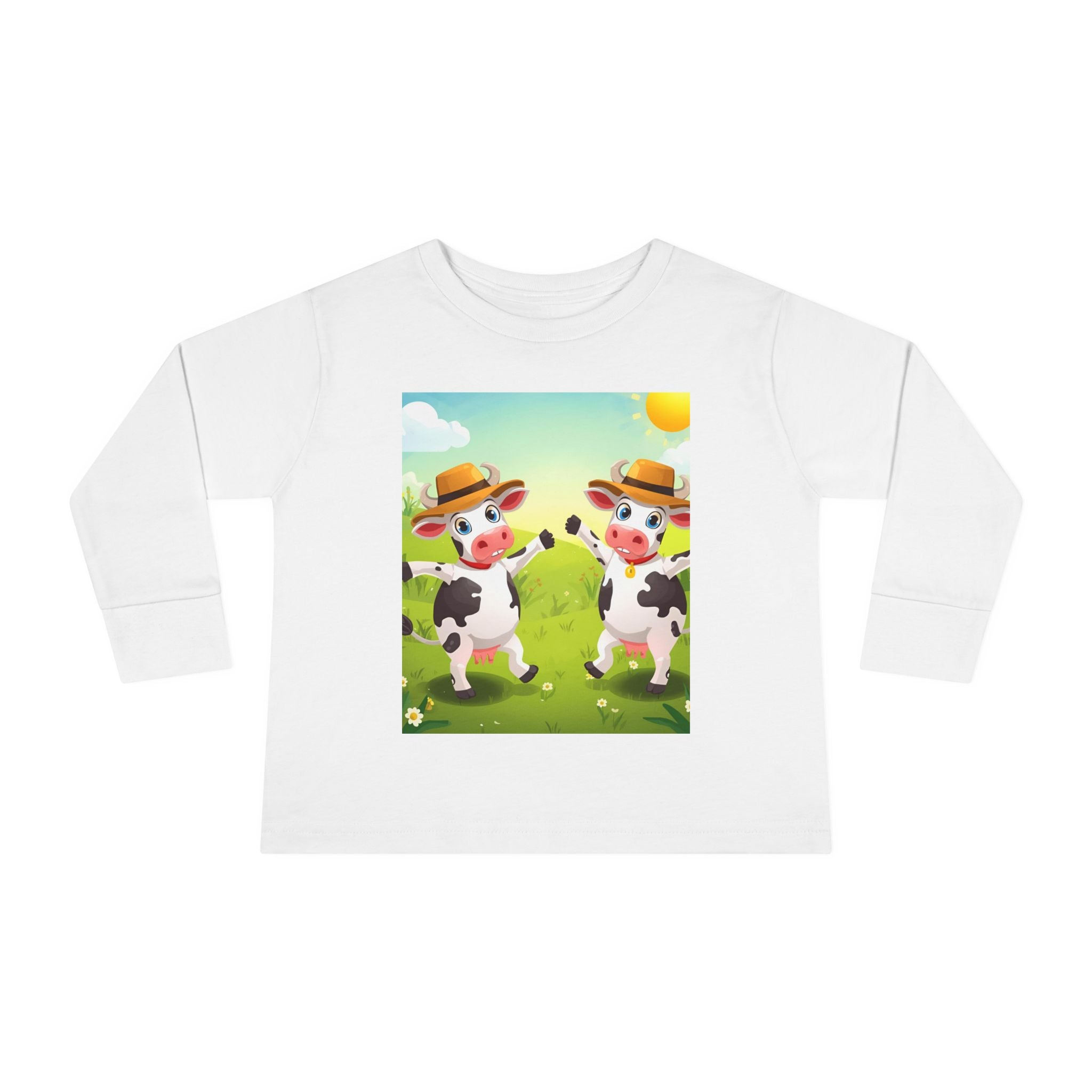 Cute Cows Farm Fun Toddler Long Sleeve Tee