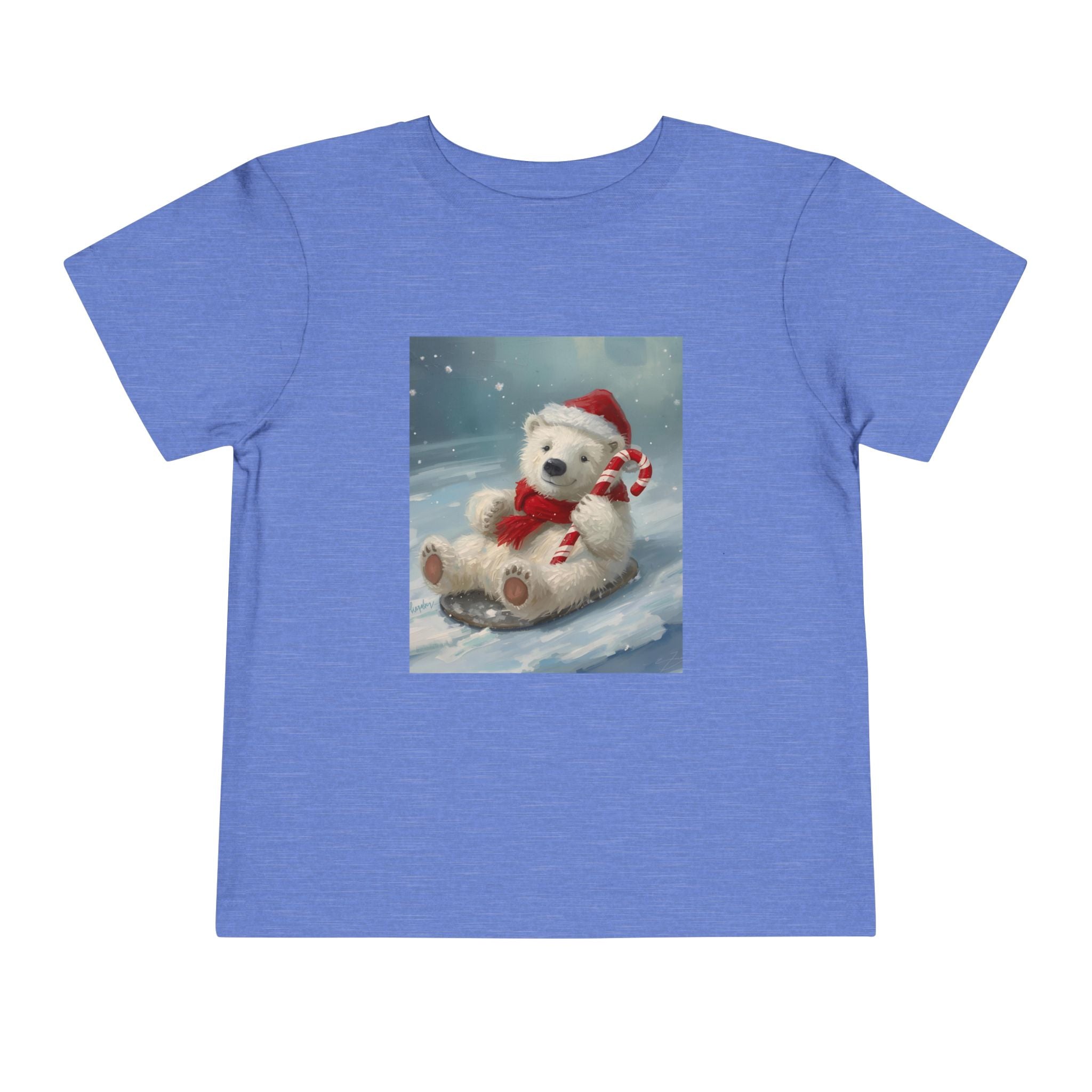 Cute Christmas Bear Toddler Short Sleeve Tee