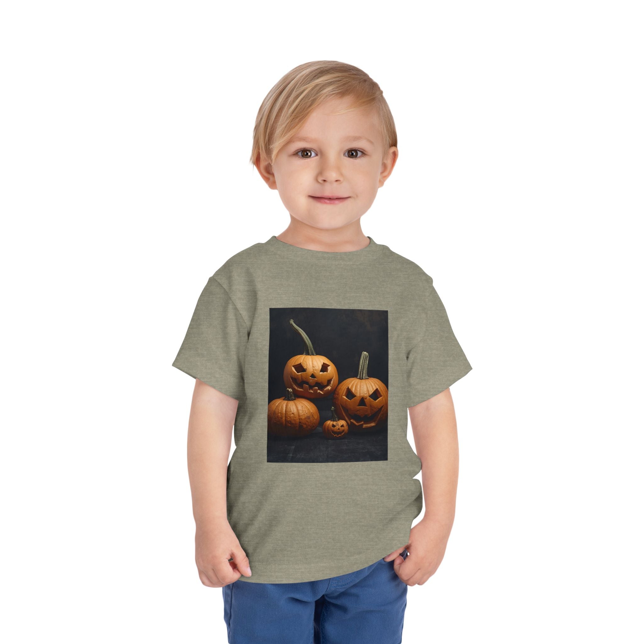 Spooky Halloween Pumpkin Toddler Short Sleeve Tee