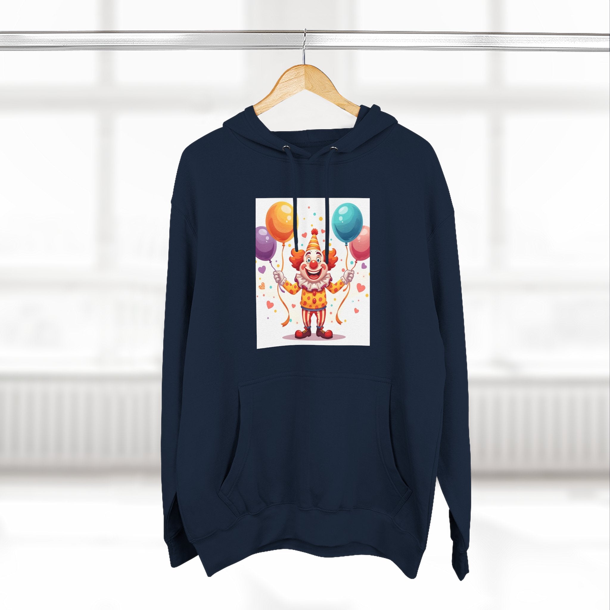 Clown Funny Three-Panel Fleece Hoodie