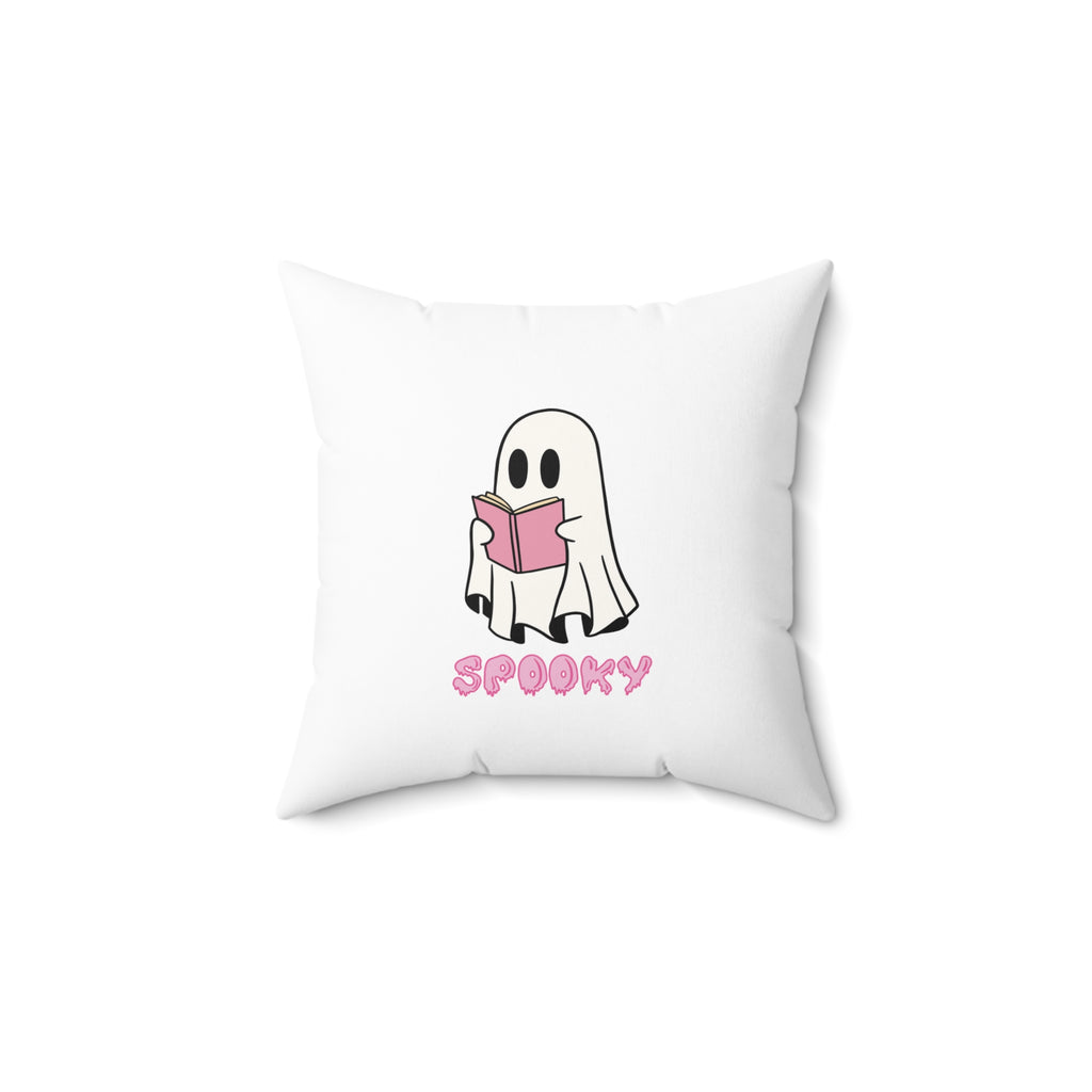 Spooky Ghost Reading Pillow, Halloween Decor, Throw Cushion, Gift for Book Lovers, Cozy Home Accent