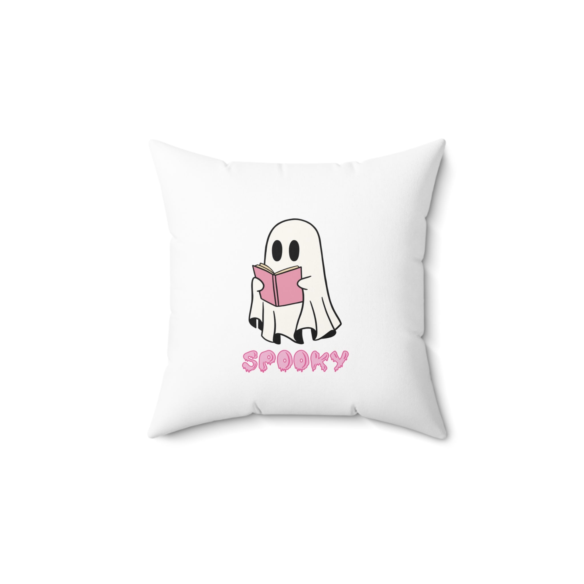 Spooky Ghost Reading Pillow, Halloween Decor, Throw Cushion, Gift for Book Lovers, Cozy Home Accent