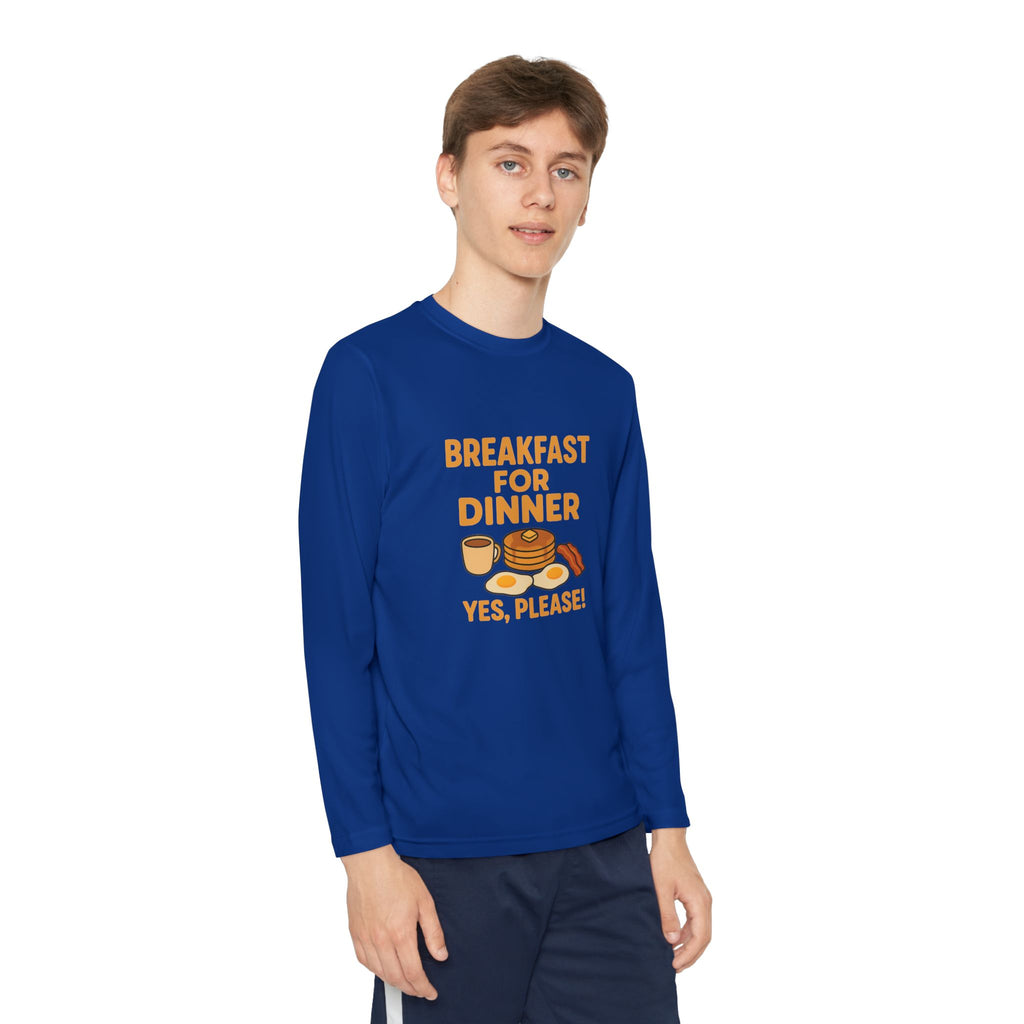 Breakfast For Dinner Youth Long Sleeve Competitor Tee