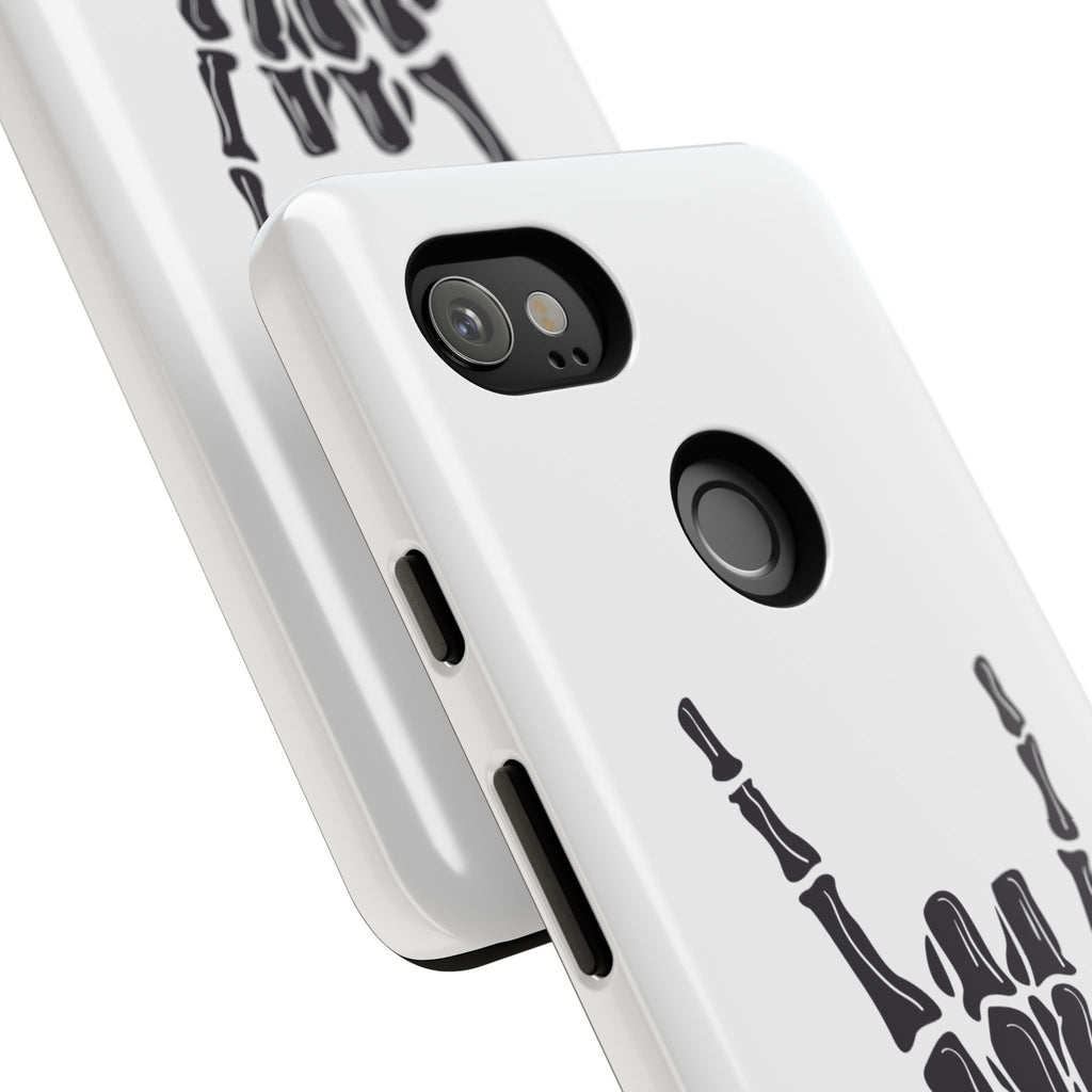 Rock On Skeleton Phone Case, Edgy Phone Cover, Tough Cases for Music Lovers, Halloween Accessories, Gifts for Him