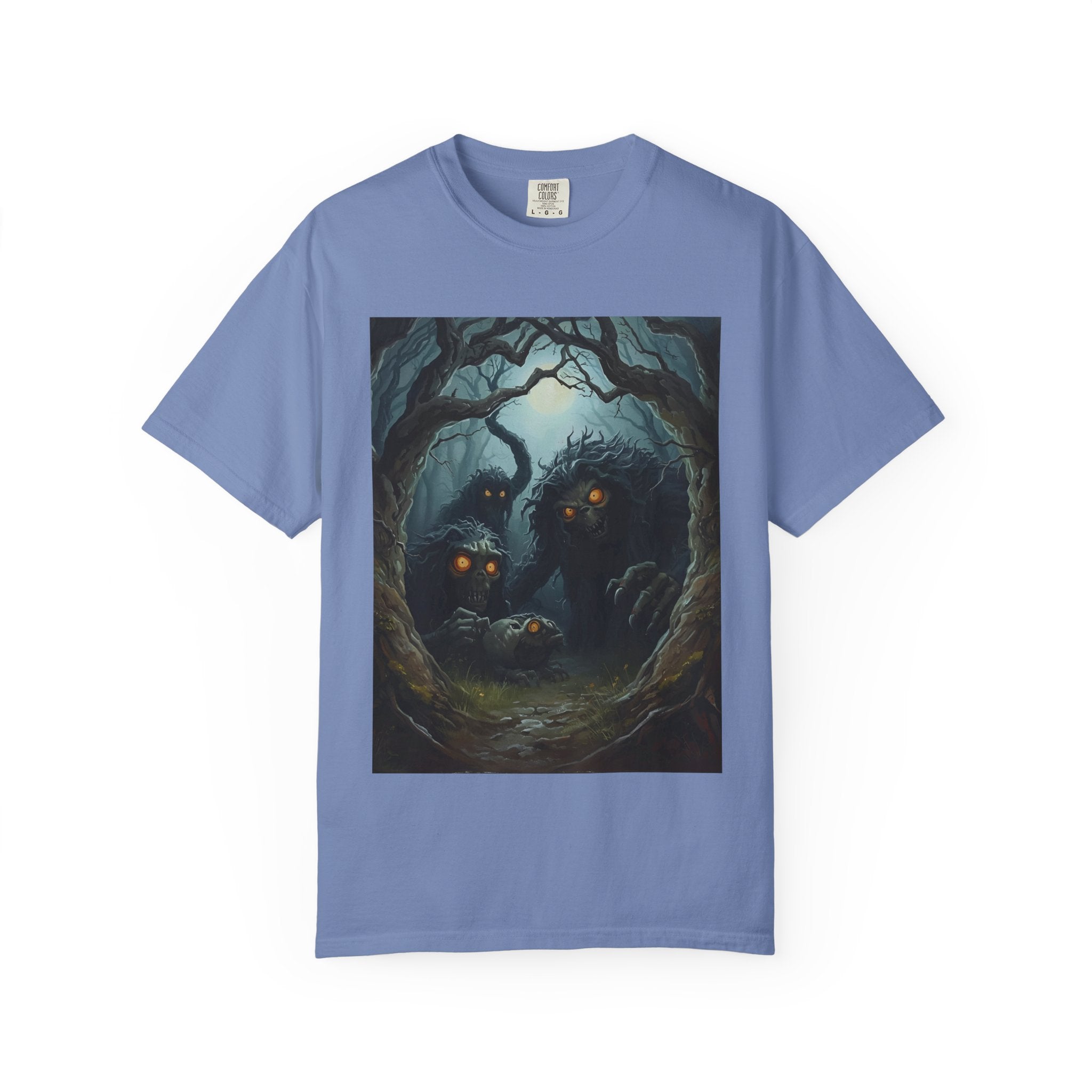 Spooky Mystical Forest T-Shirt | Unisex Garment-Dyed Tee for Nature Lovers | Perfect for Halloween, Casual Wear, Gift Idea