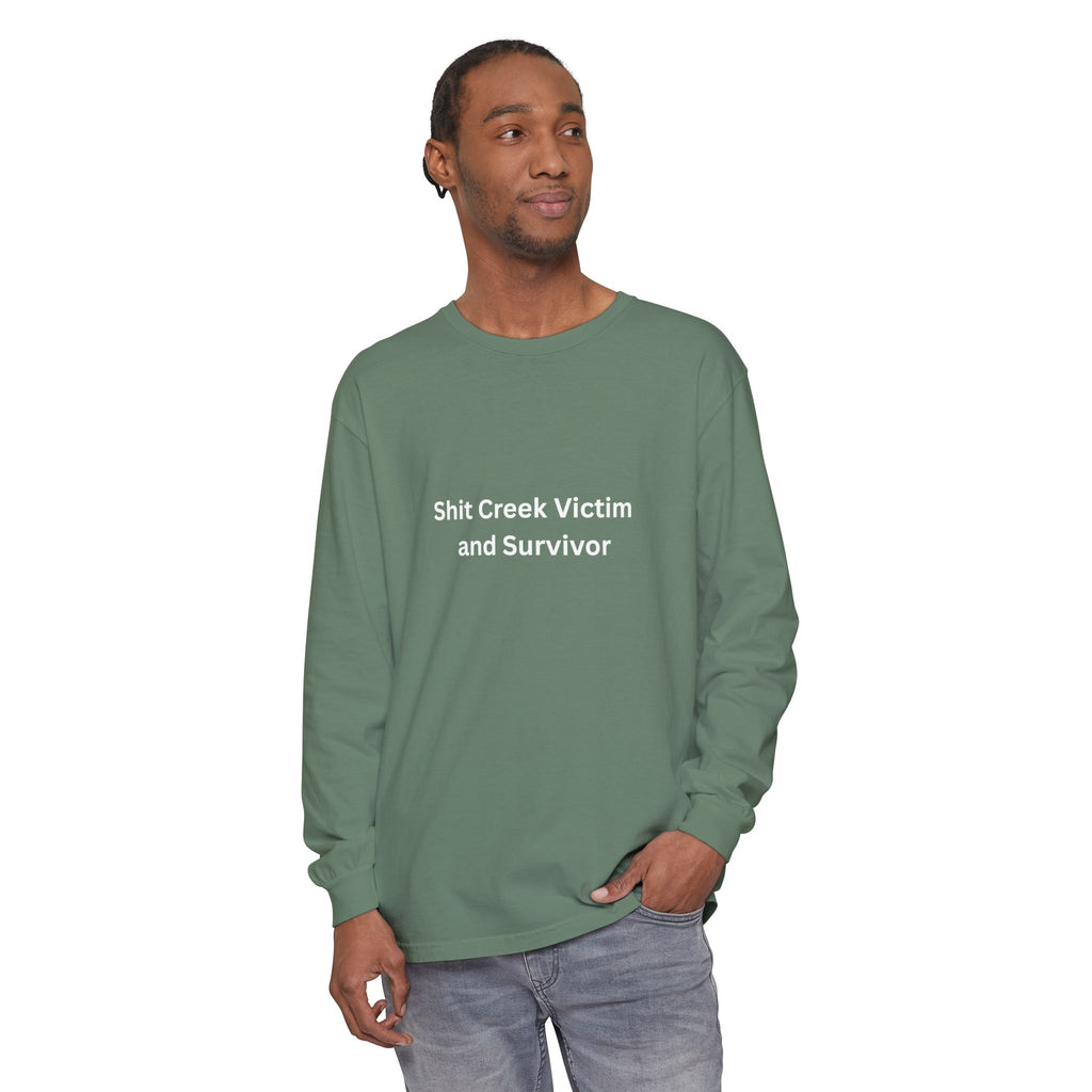 Shit Creek Survivor Long Sleeve T-Shirt, Funny Gift, Casual Wear, Humor Shirt, Birthday Gift, Unisex Apparel