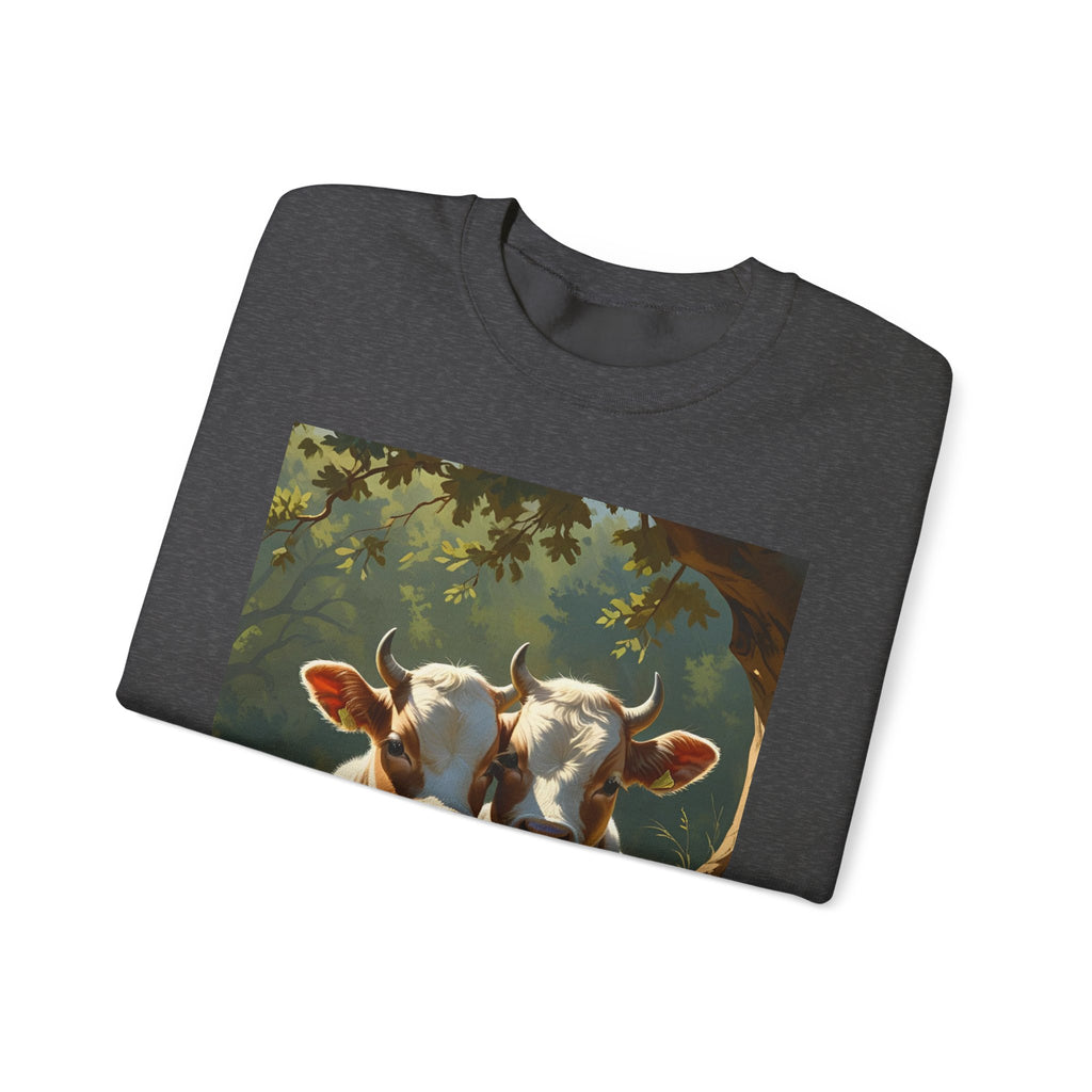 Cozy Cow Crewneck Sweatshirt, Unisex Pullover, Animal Lover Gift, Farmhouse Decor, Best Friends, Cute Sweatshirt