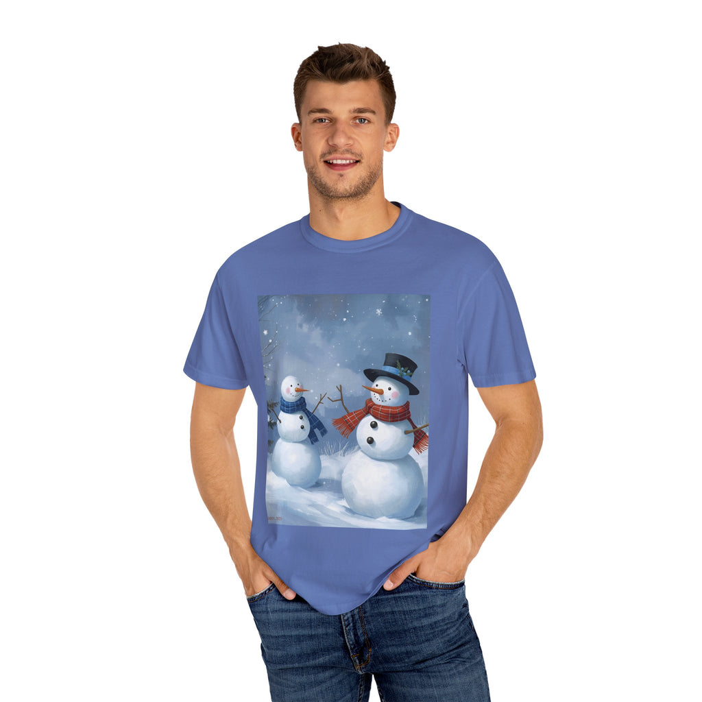 Christmas Snowman Family T-Shirt, Unisex Graphic Tee, Holiday Gift, Winter Apparel, Cozy Casual Wear, Christmas T-Shirt