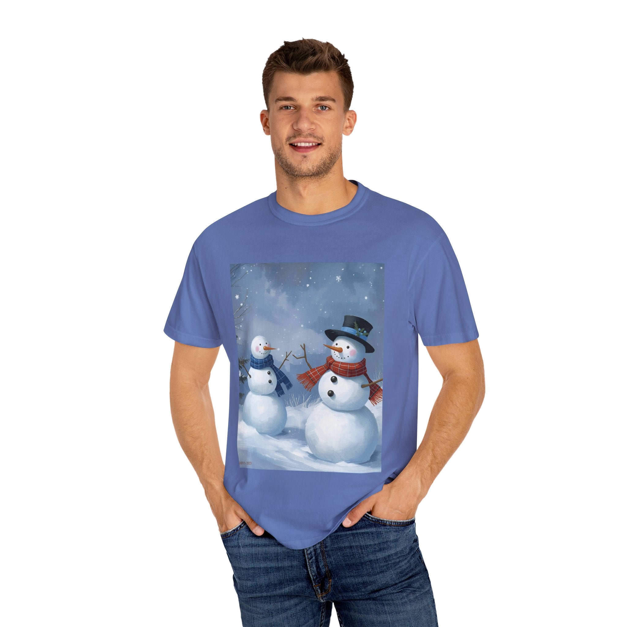 Christmas Snowman Family T-Shirt, Unisex Graphic Tee, Holiday Gift, Winter Apparel, Cozy Casual Wear, Christmas T-Shirt