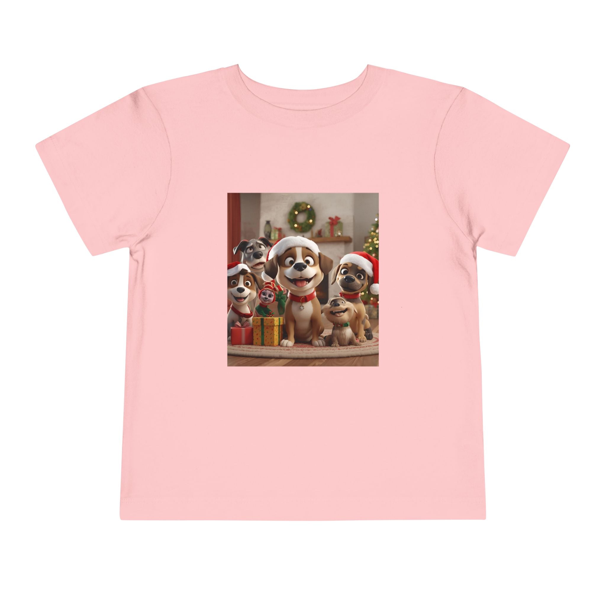 Cute Christmas Festive Puppy Toddler Tee, Cute Dog Christmas Shirt, Kids Holiday Clothing, Animal Lover Gift, Birthday Outfit