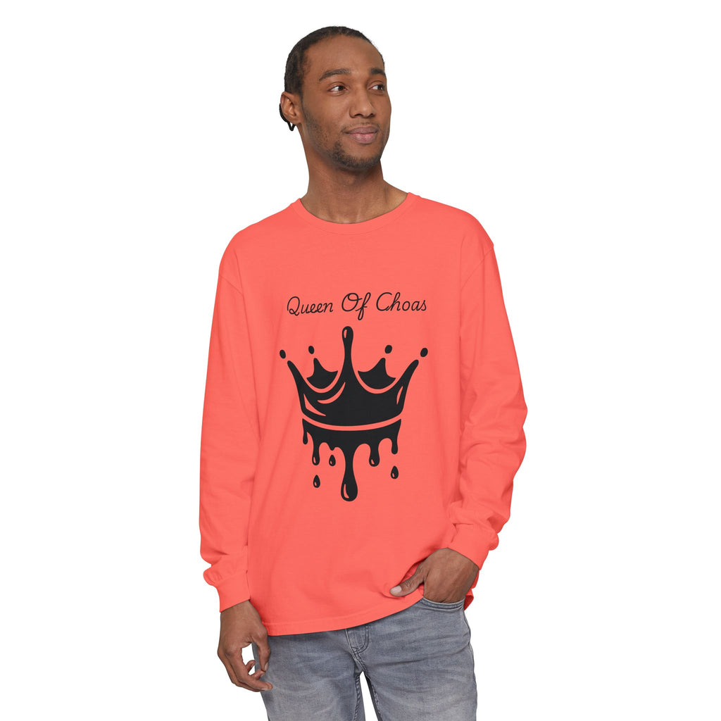 Queen of Chaos Long Sleeve T-Shirt - Stylish Unisex Apparel for Creative Souls, Casual Wear, Gift for Her, Birthday, Everyday Style