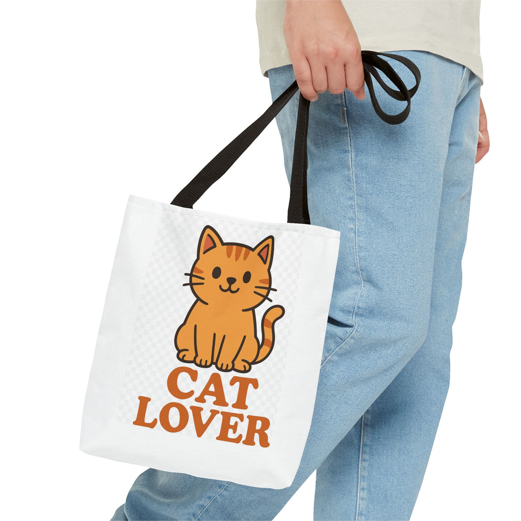 Cat Lover Tote Bag, Eco-Friendly Cat Lover Gift, Cute Pet Owner Accessory, AOP Cat Design, Ideal for Everyday Use, Cat Themed Shopping Bag