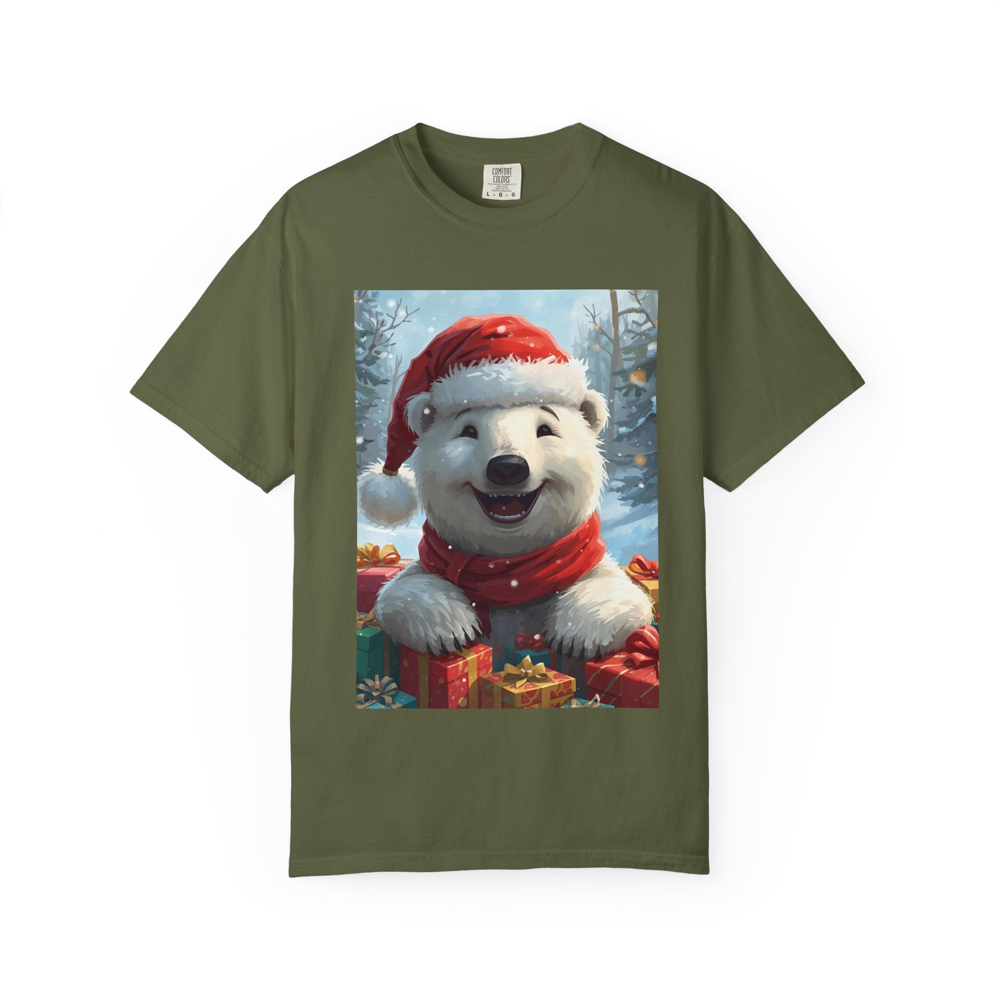 Christmas Polar Bear T-shirt, Holiday Tee, Unisex Gift Shirt, Winter Apparel, Cute Animal T-shirt