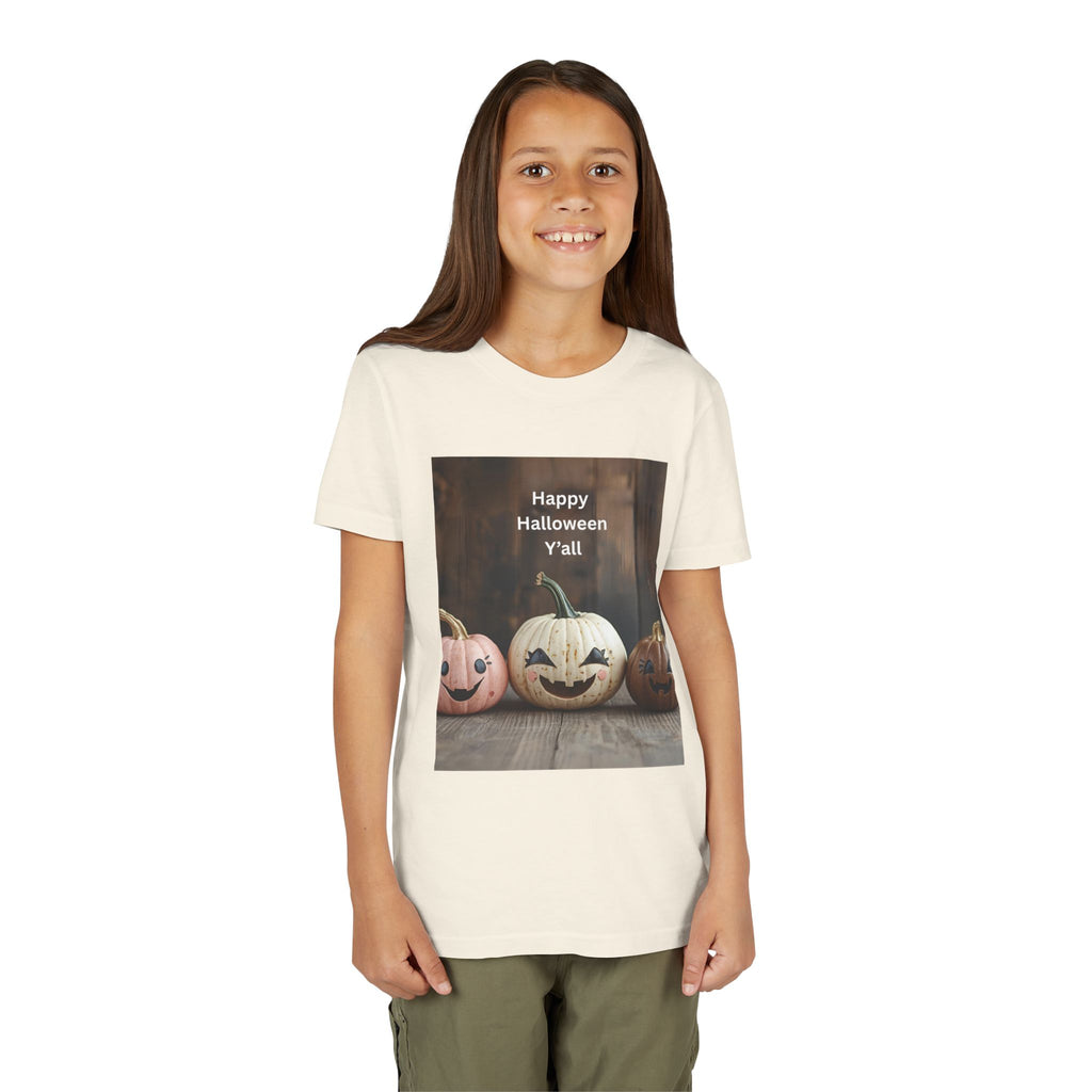 Happy Halloween Youth Tee, Kids Halloween Shirt, Pumpkin T-Shirt, Fall Festival Apparel, Trick or Treat Wear, Spooky Season Top