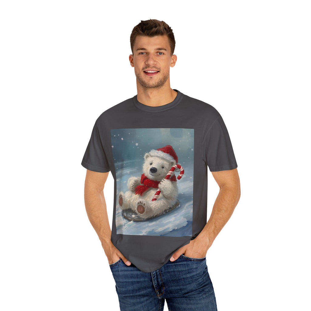 Cozy Christmas Bear T-Shirt, Winter Apparel, Holiday Gift, Family Matching Tee, Cute Polar Bear Design, Festive Outfit