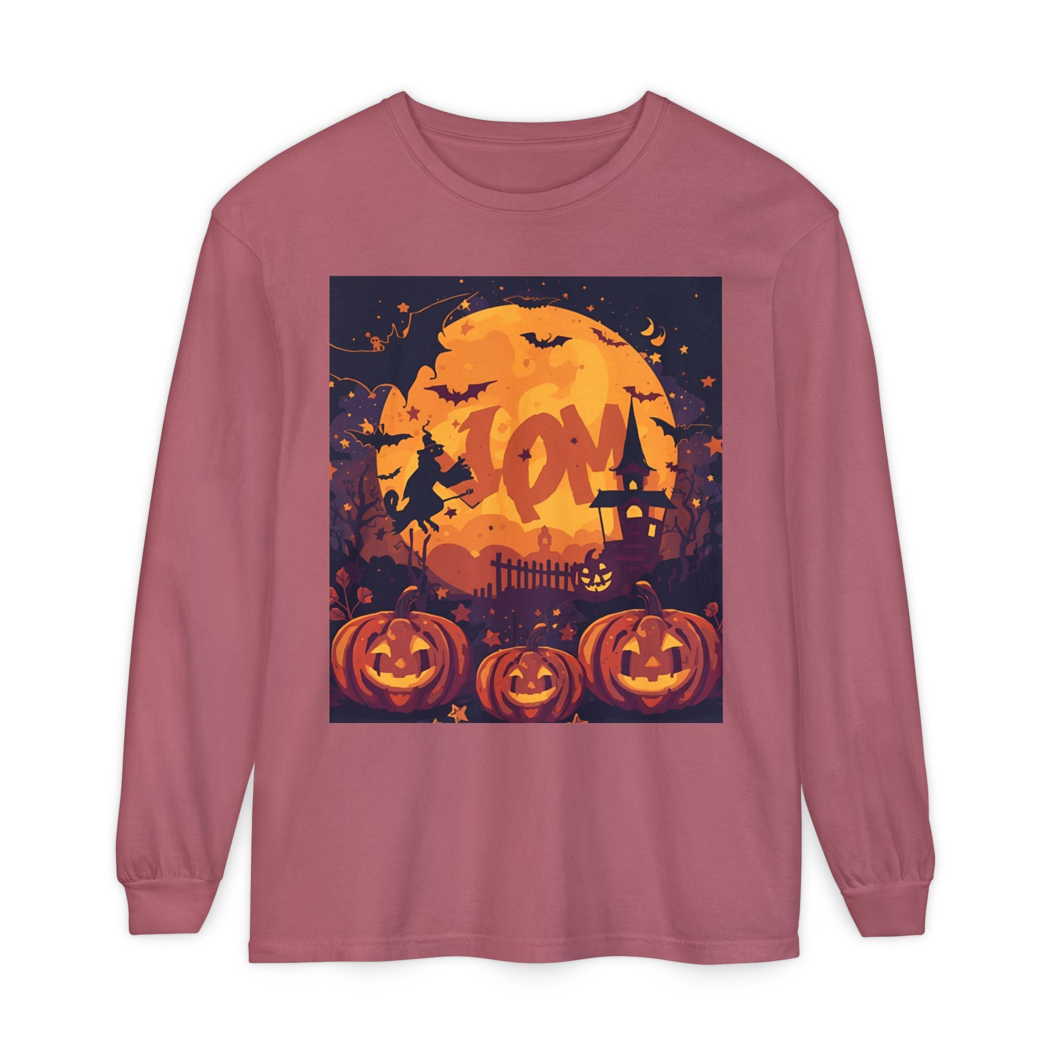 Halloween Pumpkin Long Sleeve T-Shirt, Unisex Spooky Shirt, Fall Apparel, Halloween Costume, Cozy Autumn Top, Halloween Party Wear