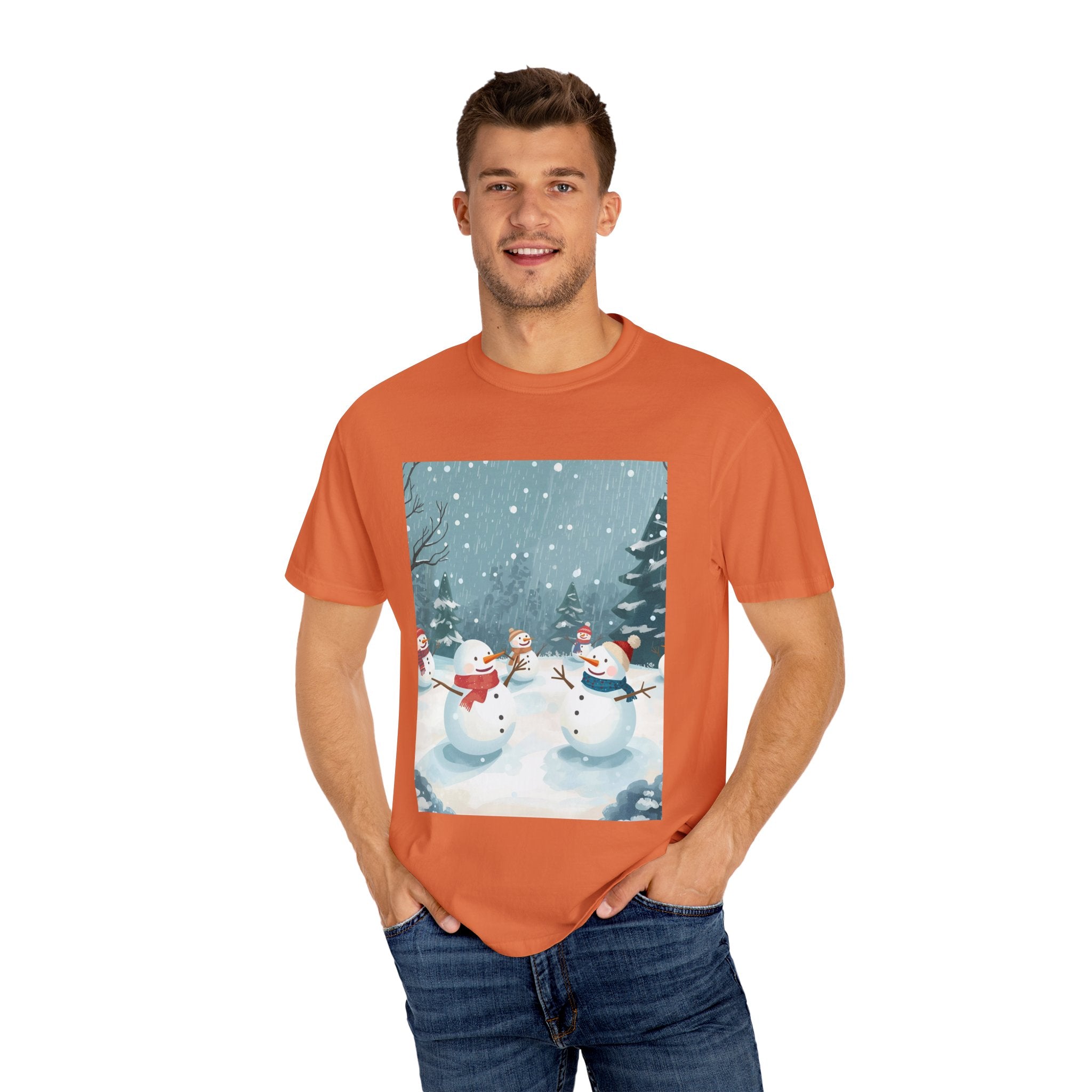 Festive Christmas Snowman Winter Wonderland T-shirt, Holiday Tee, Snowman Gift, Cozy Apparel, Unisex Christmas Shirt, Festive Winter Wear