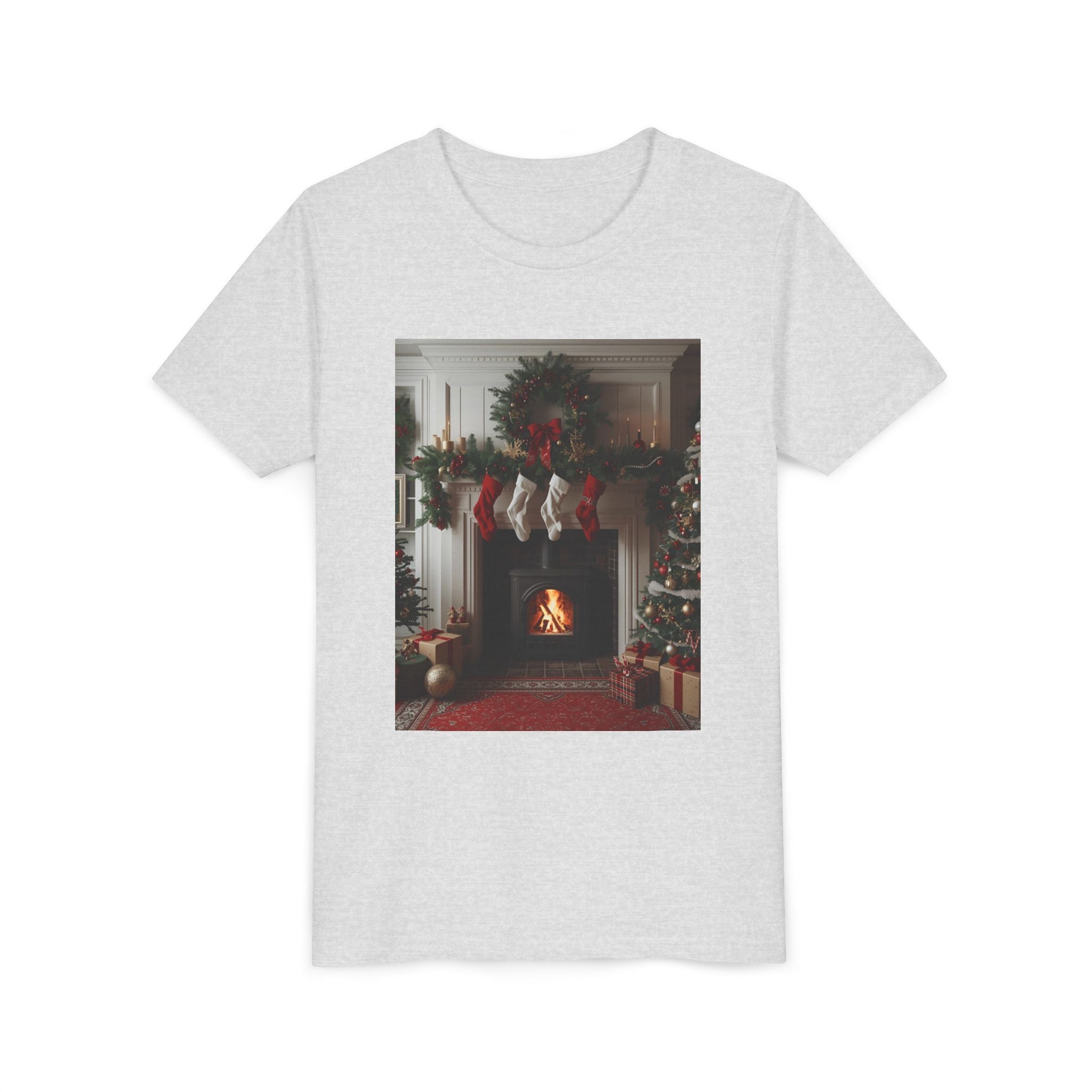 Cozy Christmas Youth Tee, Holiday Gift for Kids, Festive Short Sleeve Shirt, Winter Wear, Family Photos, Christmas Apparel