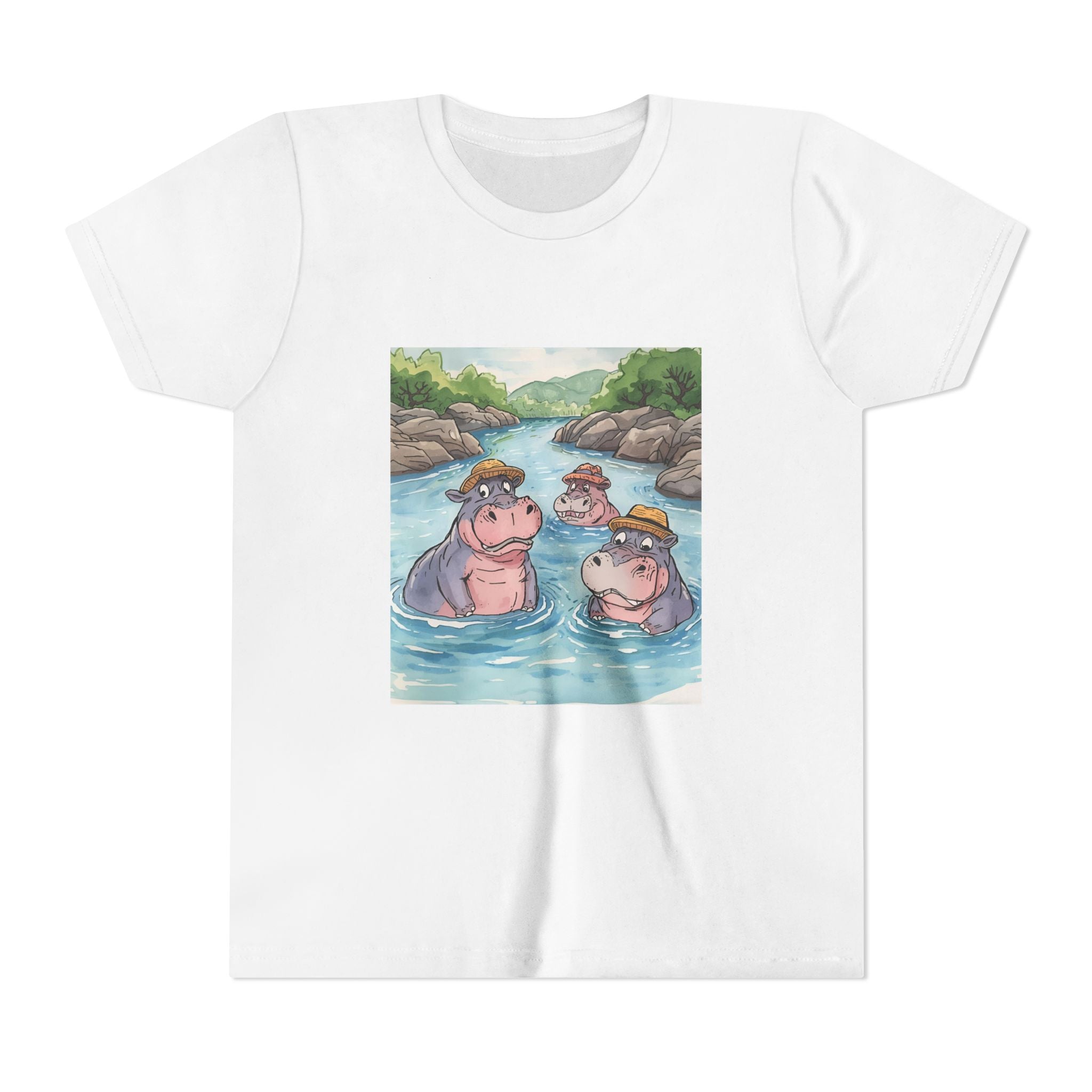 Hippo Cute Youth Short Sleeve Tee