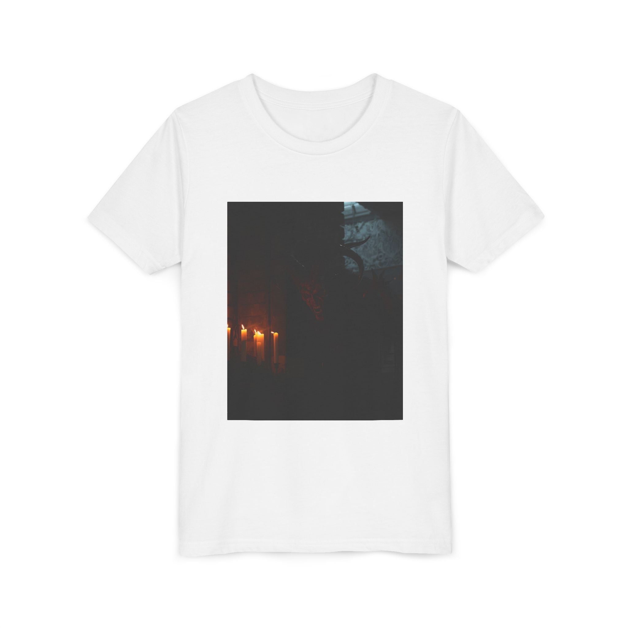 Spooky Halloween Pumpkin Shadow Youth Short Sleeve Tee