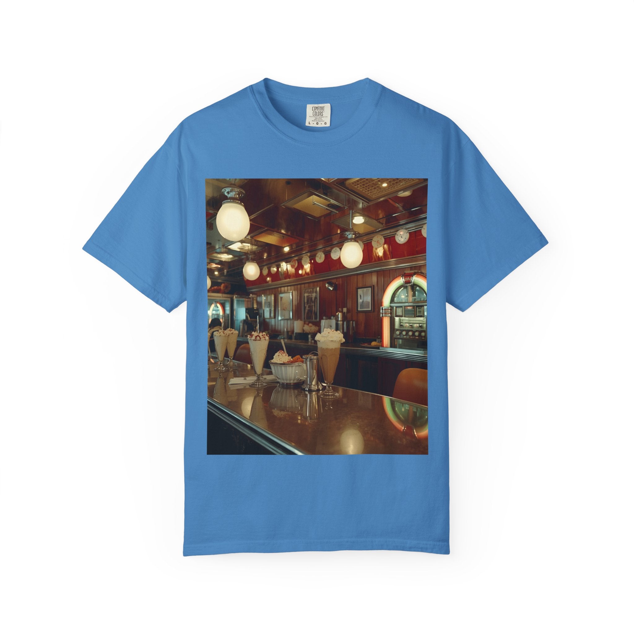 Cozy Cafe Vibe T-Shirt | Unisex Garment-Dyed Tee for Casual Outings, Vintage Style, Ice Cream Lovers, Retro Aesthetic, Everyday Wear