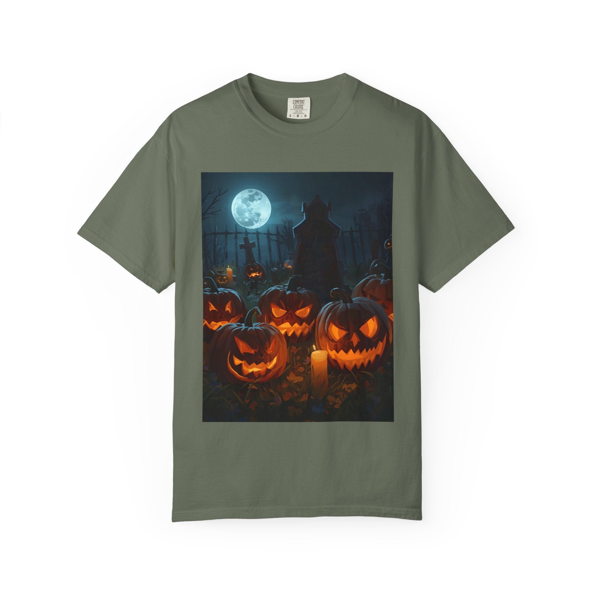 Scary Halloween Pumpkin Unisex Garment-Dyed T-shirt