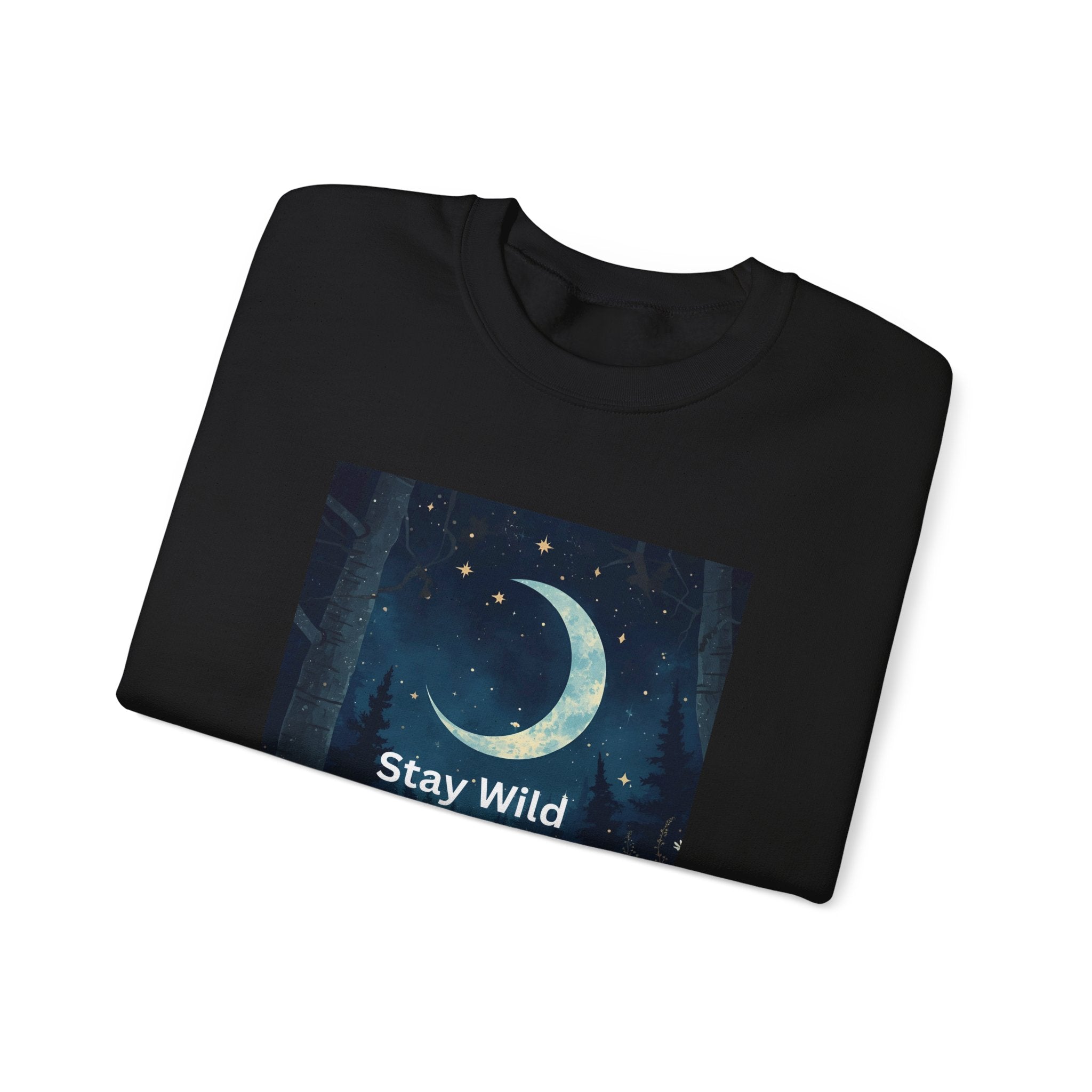 Stay Wild Moon Child Sweatshirt | Cozy Unisex Crewneck | Perfect for Nature Lovers, Festival Goers, and Everyday Comfort