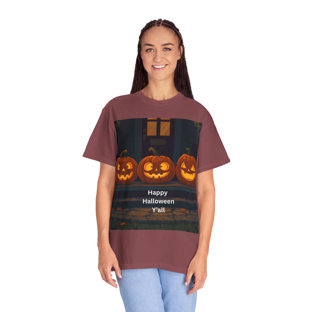 Happy Halloween Pumpkin Unisex T-shirt, Spooky Season Tee, Fall Festival Shirt, Pumpkin Graphic Top, Halloween Gift for Him/Her