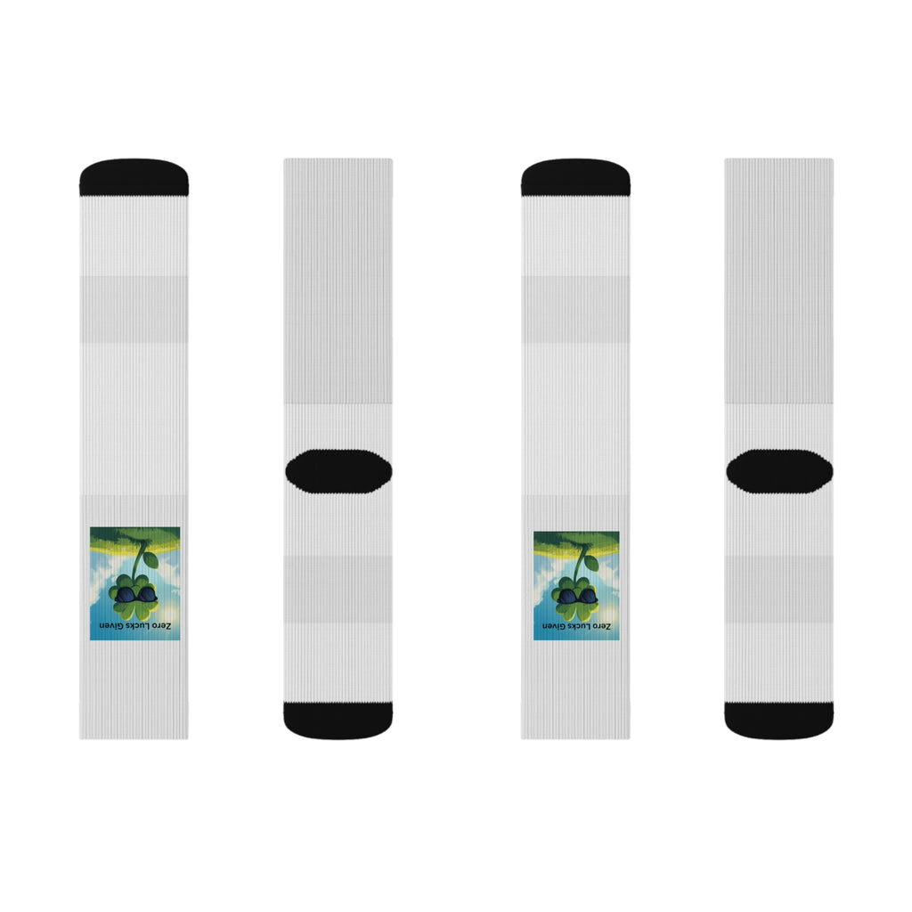 Zero Lucks Given Vibrant Sublimation Socks, Fun Socks, Unique Gift, Comfortable Wear, Trendy Accessories, Everyday Style