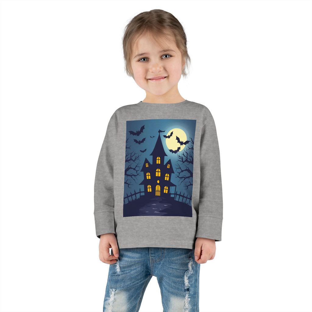 Halloween Haunted House Toddler Halloween Long Sleeve Tee, Spooky Haunted House Shirt, Kids Halloween Costume Top, Fall Festive Apparel, Trick or Treat Clothing