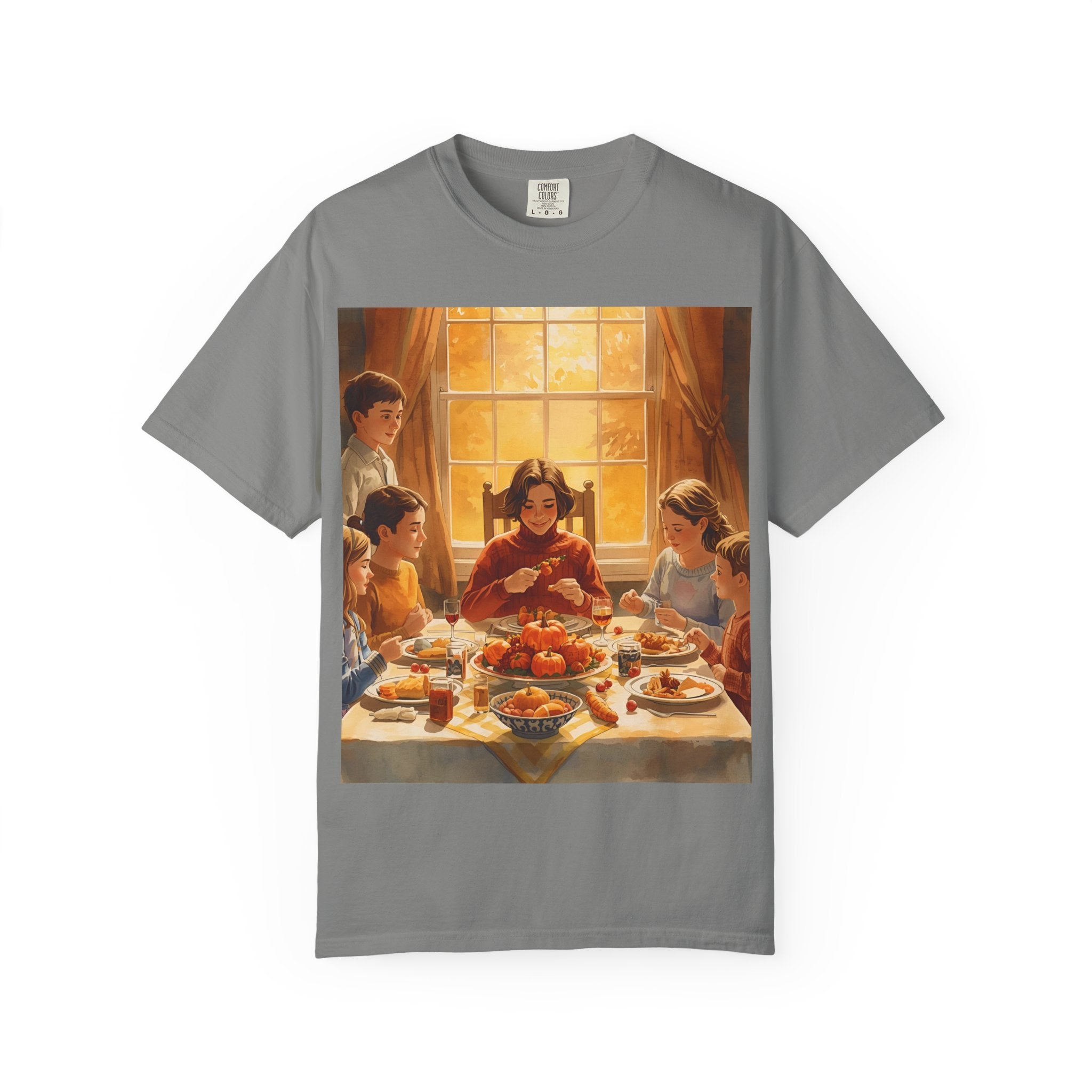 Thankful Family Dinner T-shirt, Unisex Tee, Fall Apparel, Cozy Top, Gift for Thanksgiving Lovers, Family Gathering Shirt