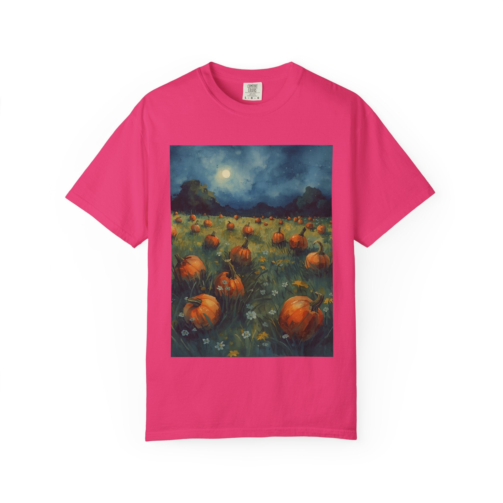 Pumpkin Patch Moonlit T-shirt | Fall Harvest Tee | Halloween Shirt | Unisex Autumn Apparel | Cozy Gift for Pumpkin Lovers