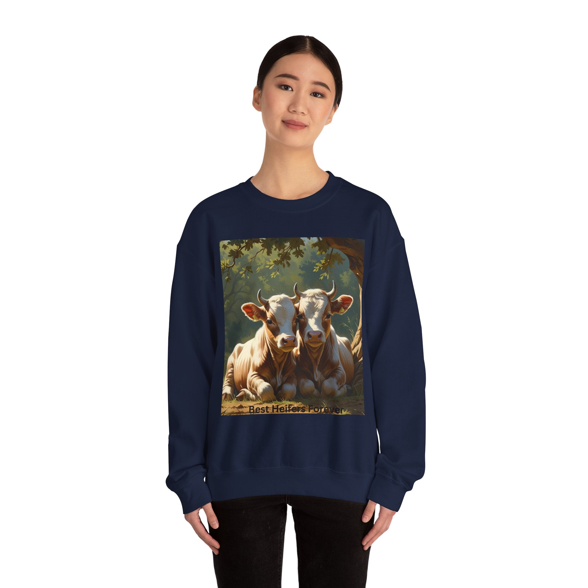 Cozy Cow Crewneck Sweatshirt, Unisex Pullover, Animal Lover Gift, Farmhouse Decor, Best Friends, Cute Sweatshirt
