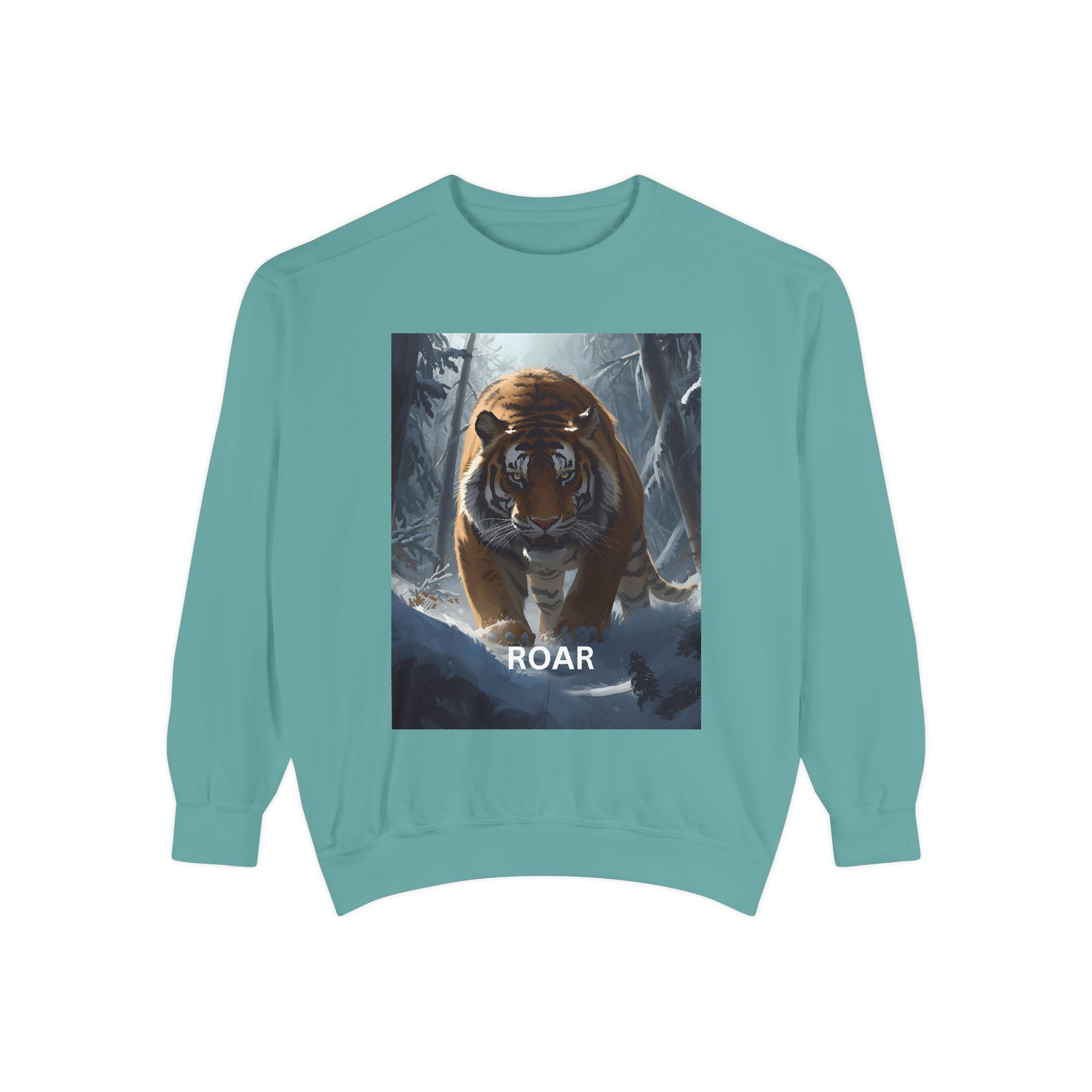 Tiger Roar Snow Unisex Garment-Dyed Sweatshirt