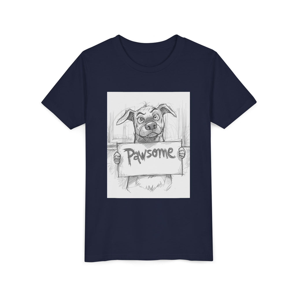 Pawsome Youth Tee - Adorable Dog Design, Gift for Animal Lovers, Birthday, Back to School, Fun Pet Shirt, Kids' Fashion