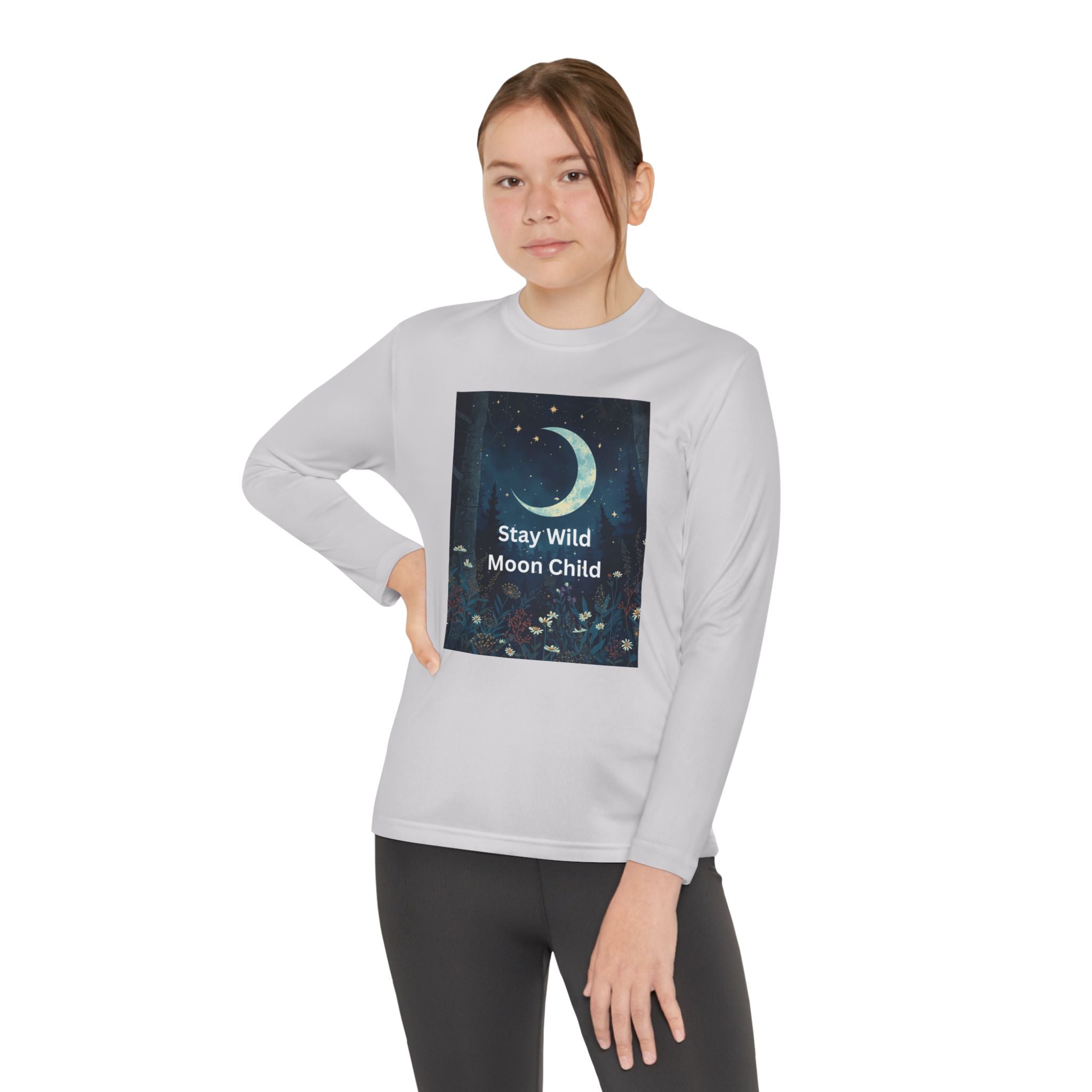 Stay Wild Moon Child Youth Long Sleeve Competitor Tee