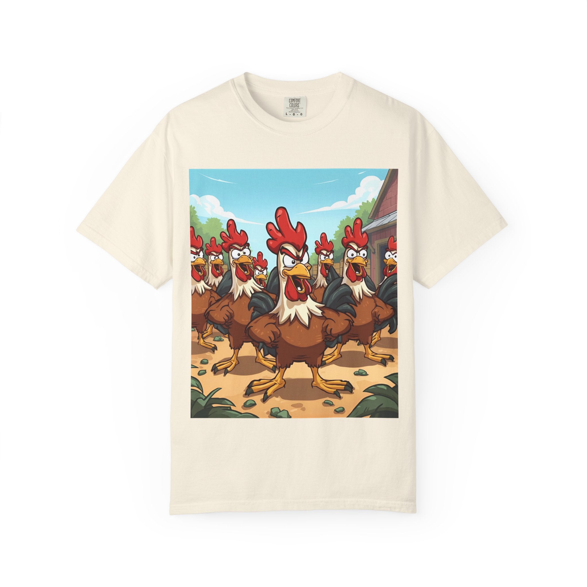 Funny Chicken Graphic Tee, Animated Rooster Shirt, Quirky Farm Animal Apparel, Gift for Chicken Lovers, Casual Wear for All
