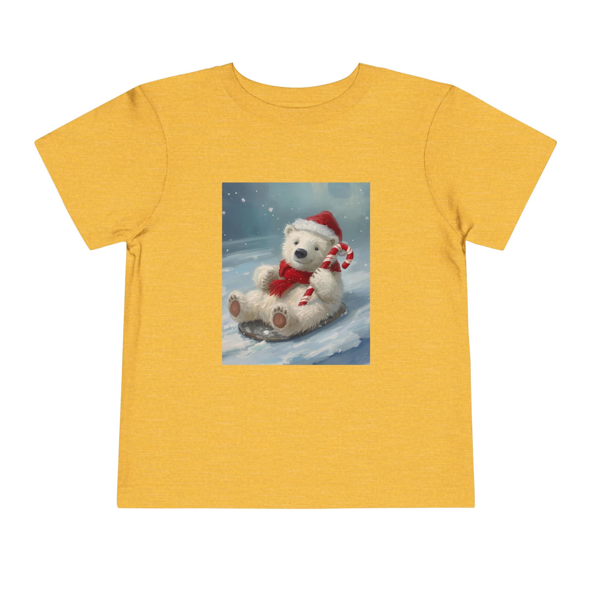 Cute Christmas Bear Toddler Short Sleeve Tee