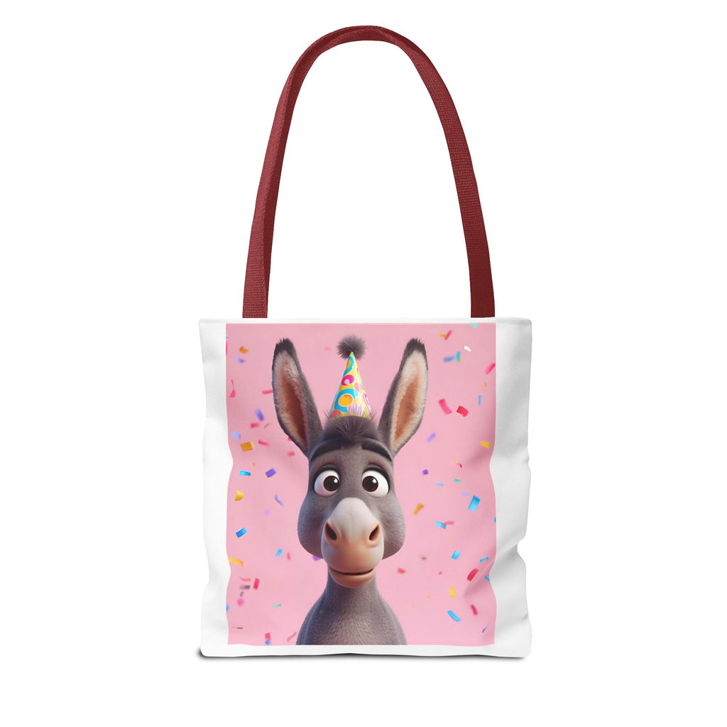 Birthday Donkey Tote Bag, Fun Party Accessory, Eco-Friendly Shopper, Cute Gift for Animal Lovers, Perfect for Birthdays and Celebrations