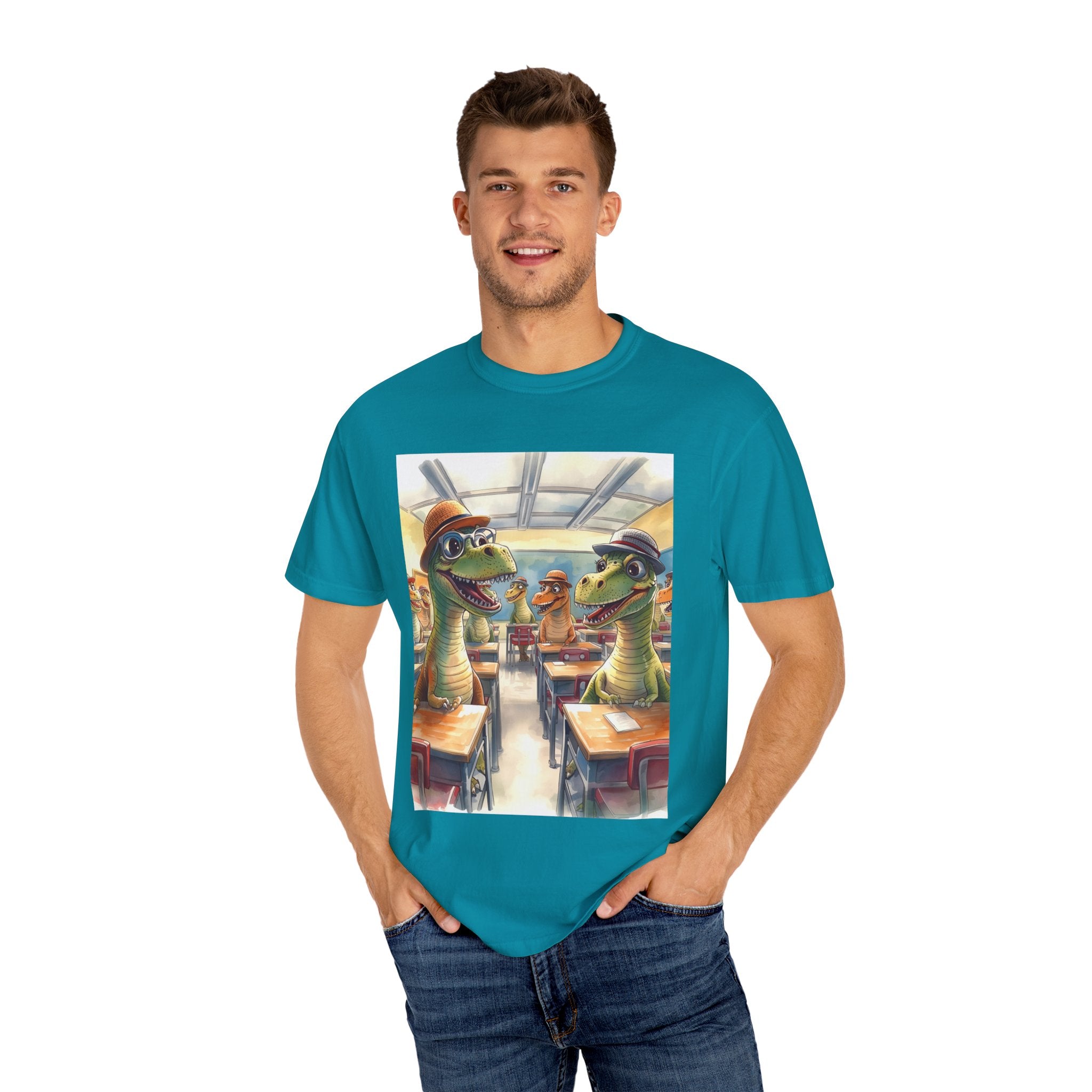 Dinosaur Classroom Unisex T-Shirt: Fun, Casual Wear for Kids, Teachers, Dino Lovers, Birthday Gifts, Everyday Use