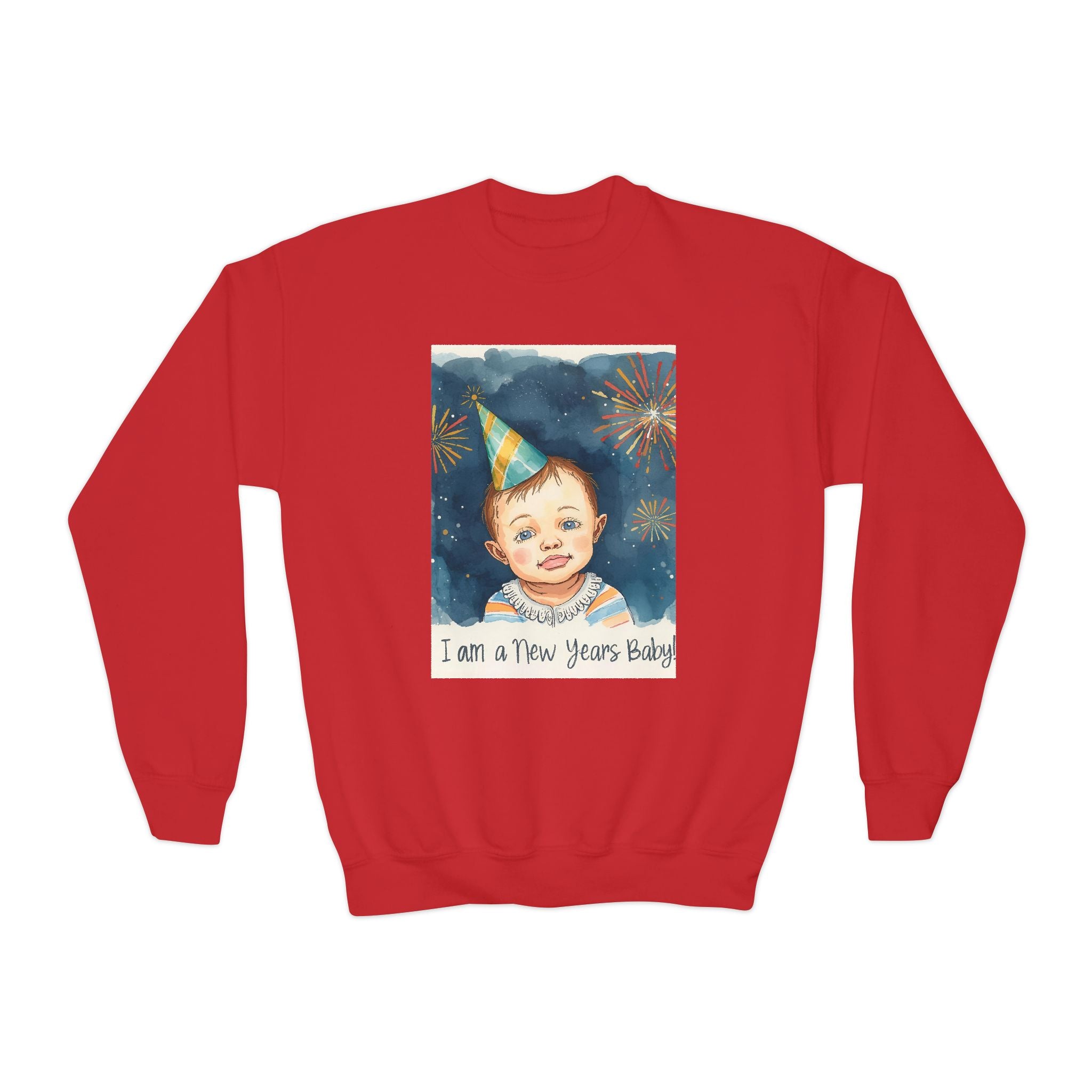I Am A New Years Baby Youth Crewneck Sweatshirt