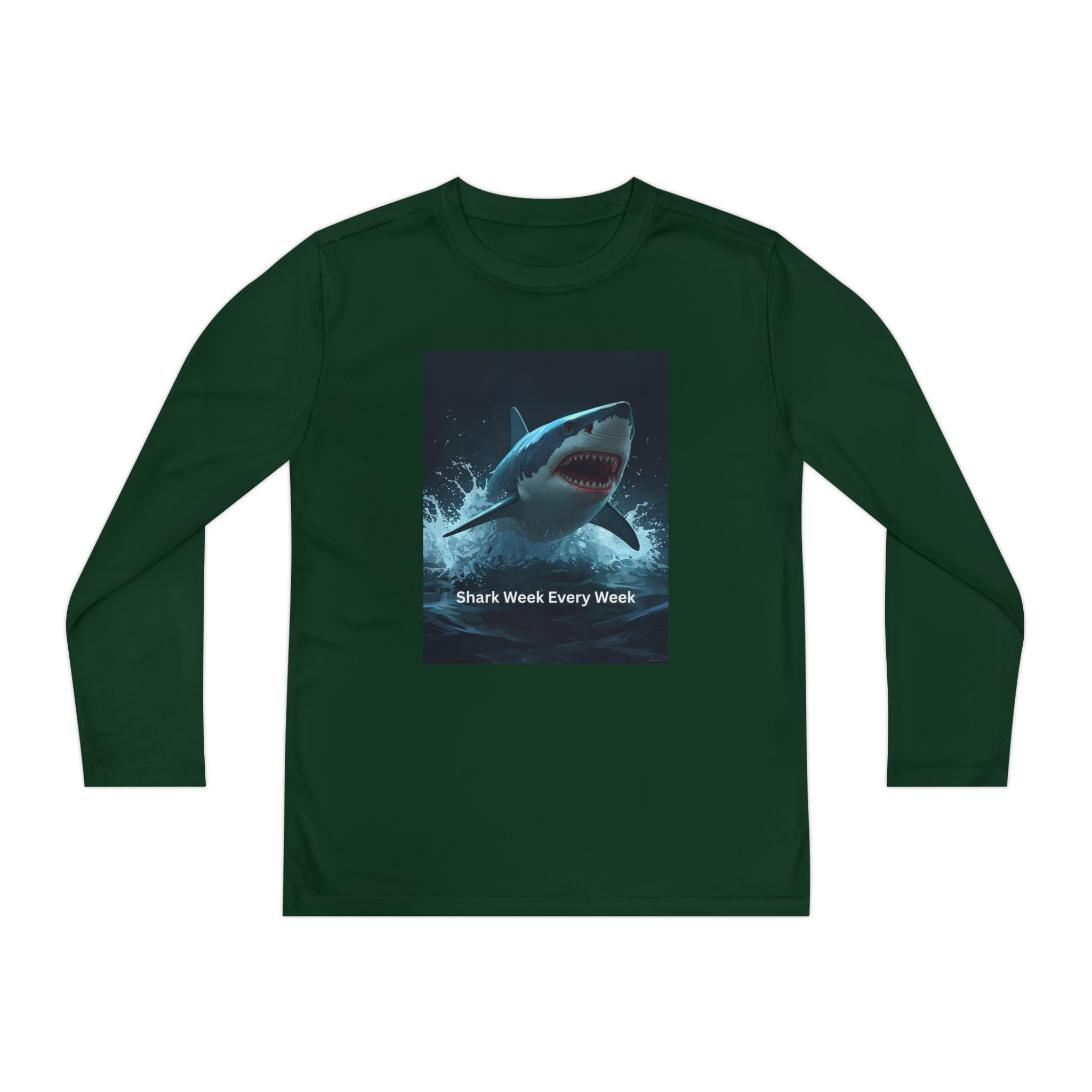 Shark Week Youth Long Sleeve Tee - Funny Ocean Shirt, Kids Gift, Summer Wear, Cool Tee, Swim Shirt, Beach Apparel