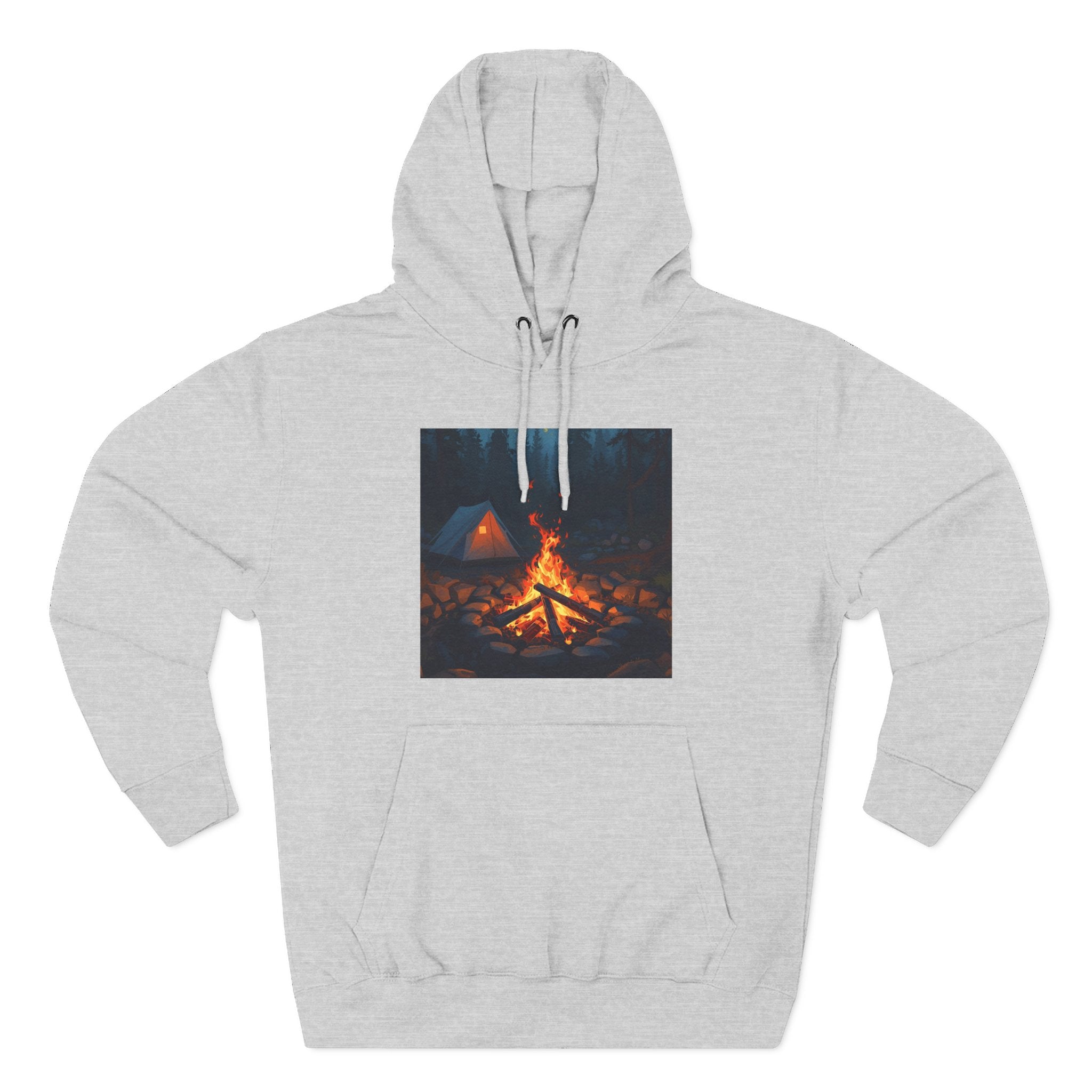 Cozy Campfire Fleece Hoodie, Outdoor Adventure Sweatshirt, Camping Gift, Warm Hoodie, Nature Lover Apparel