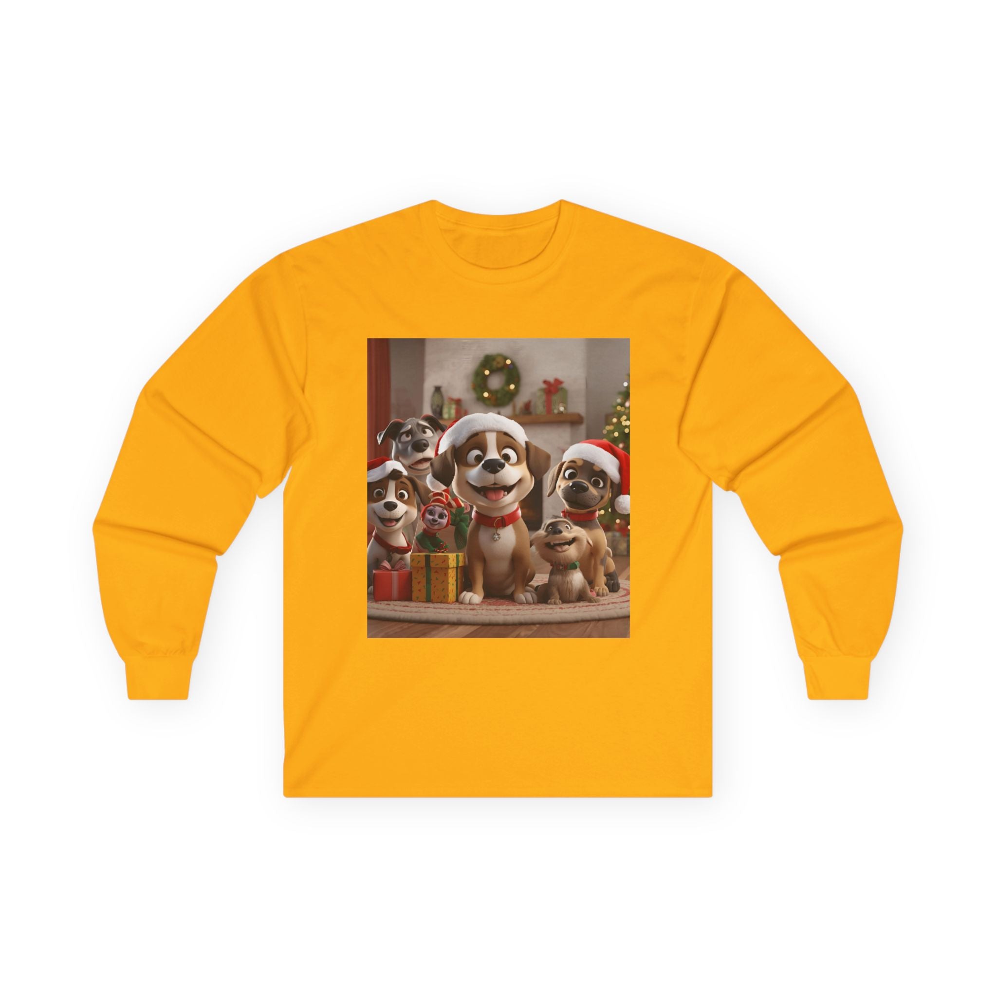Cute Dog Christmas Long Sleeve Tee, Holiday Gift for Dog Lovers, Cozy Pet Apparel, Winter Wear, Fun Xmas T-shirt
