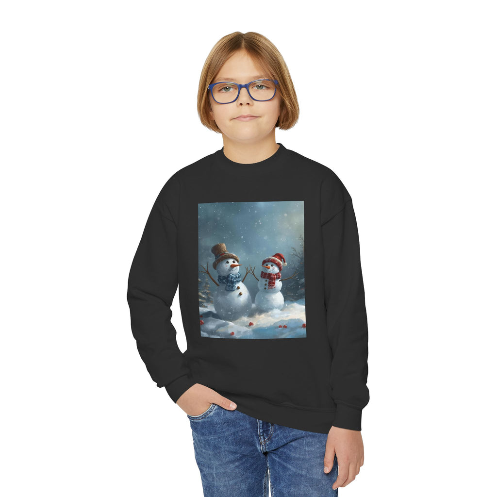 Christmas Snowman Family Youth Crewneck Sweatshirt