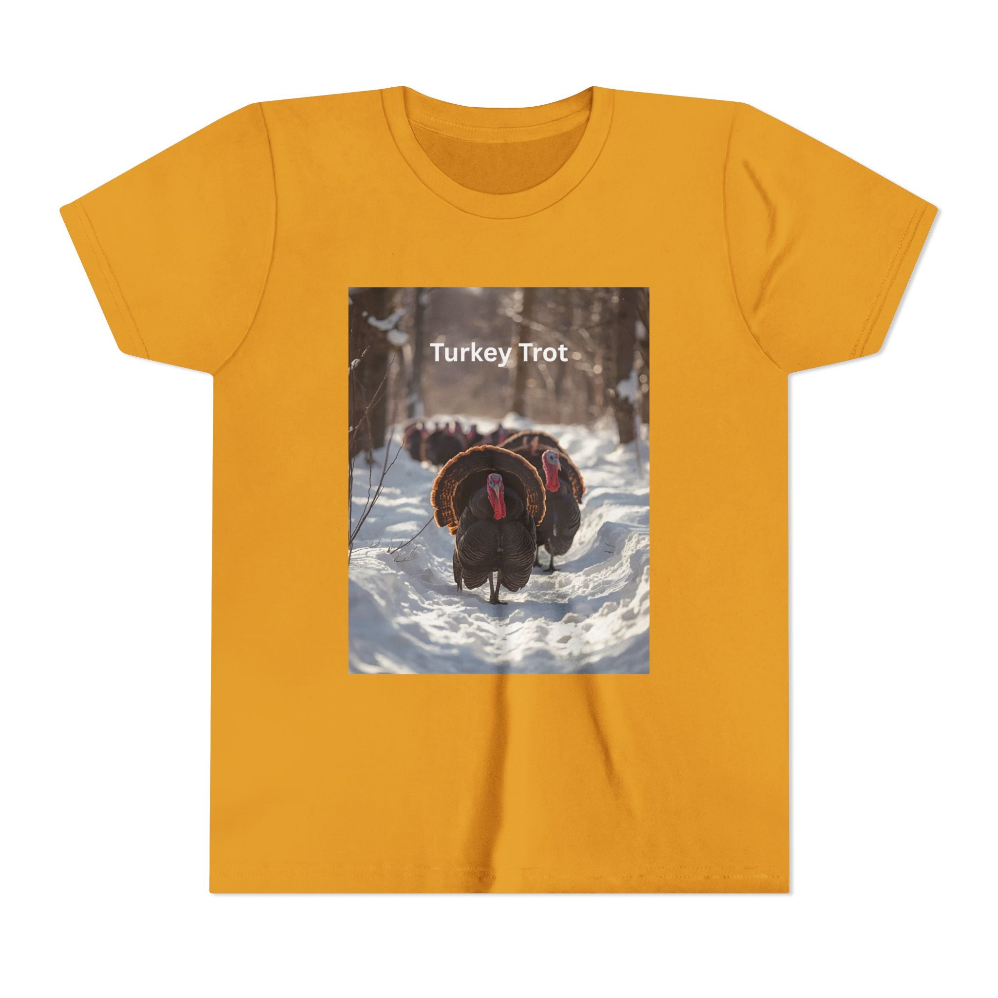 Thanksgiving Turkey Trot Youth Tee, Cute Holiday Shirt, Fall Apparel, Kids Thanksgiving Outfit, Funny Tee for Celebration