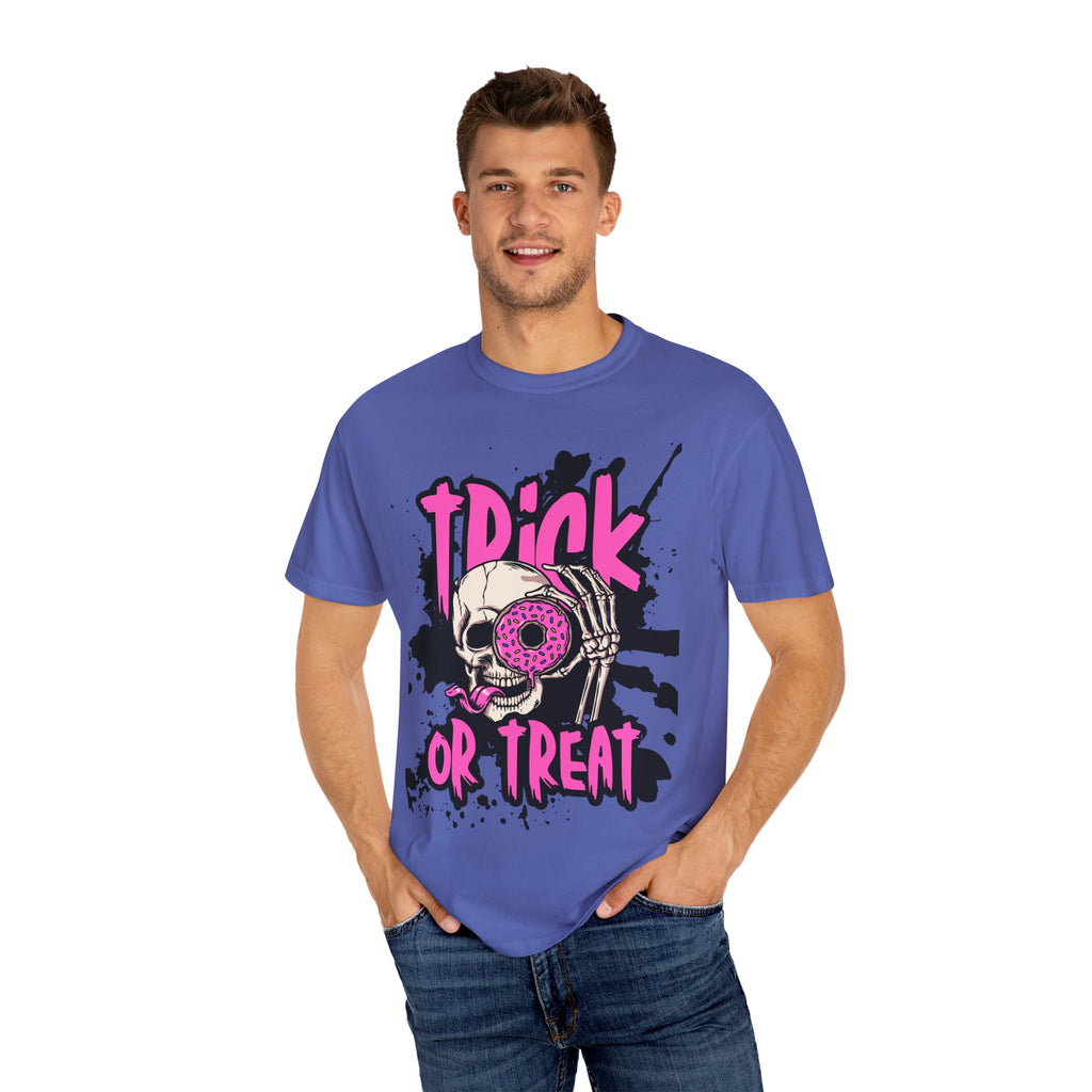Halloween Skull T-Shirt, Trick or Treat Shirt, Unisex Graphic Tee, Spooky Vibes, Fall Fashion, Festival Wear, Casual Outfit